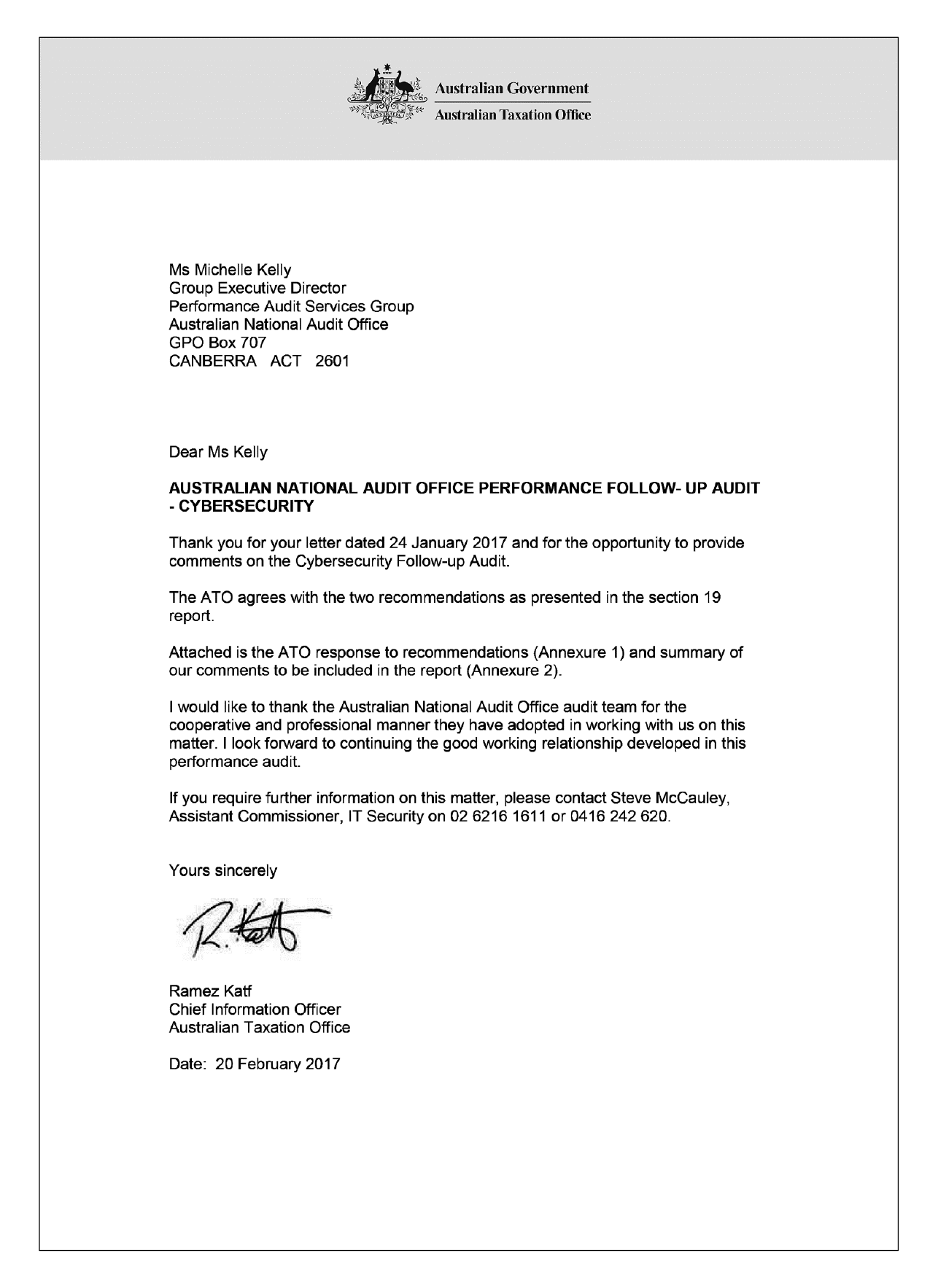 ATO response letter