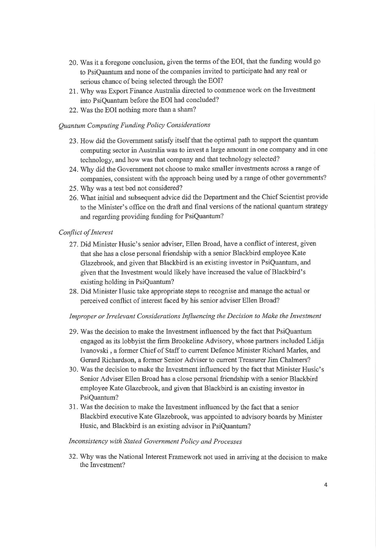 Correspondence from the Hon Paul Fletcher MP Page 4
