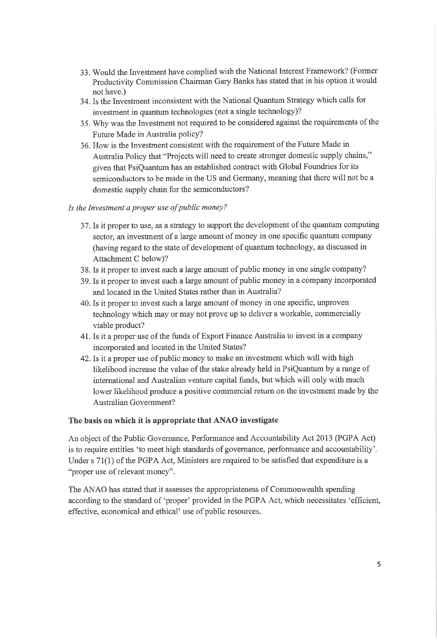 Correspondence from the Hon Paul Fletcher MP Page 5