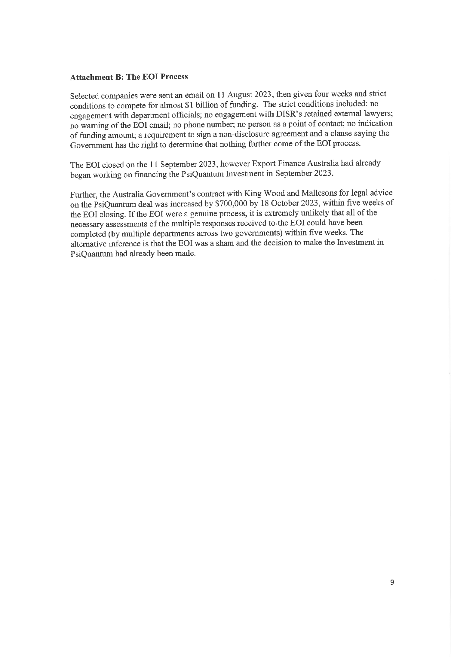 Correspondence from the Hon Paul Fletcher MP Page 9