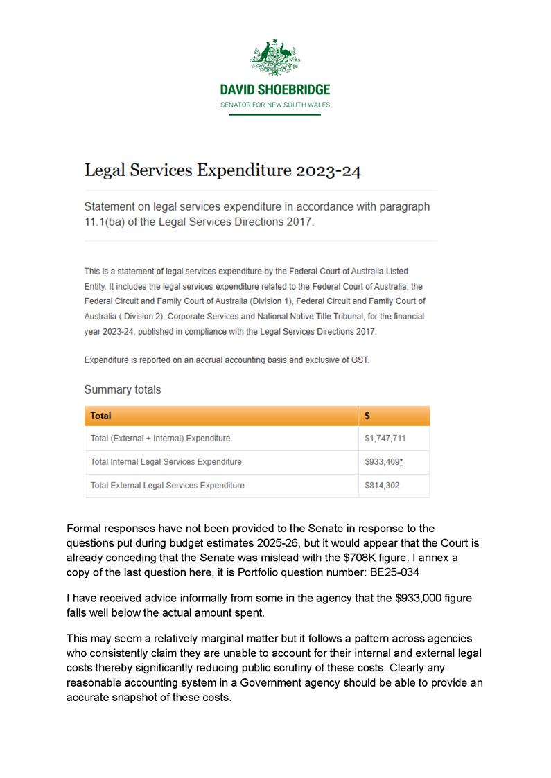 Correspondence from Senator David Shoebridge page 2