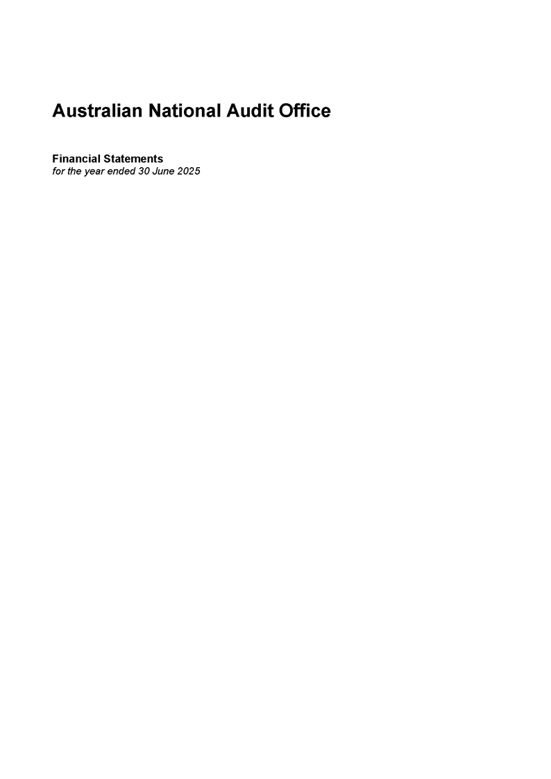 Page 1 - ANAO Financial Statements for the year ended 30 June 2025