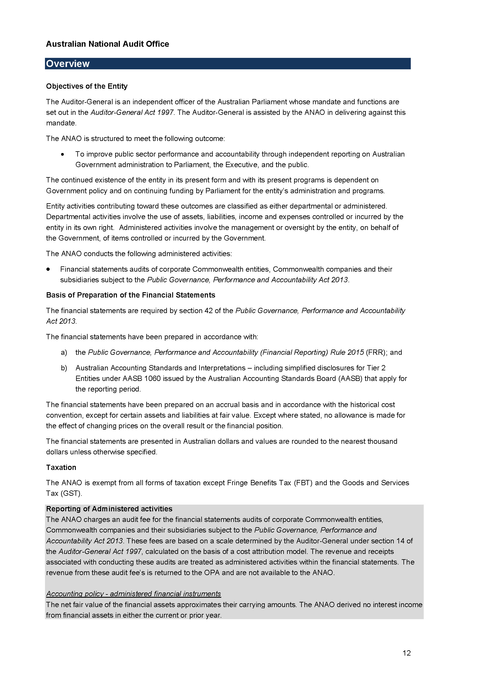 Page 12 - ANAO Financial Statements for the year ended 30 June 2025