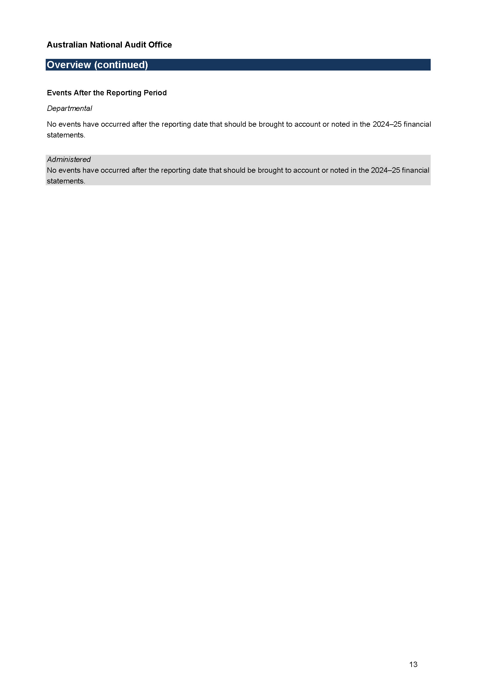 Page 13 - ANAO Financial Statements for the year ended 30 June 2025