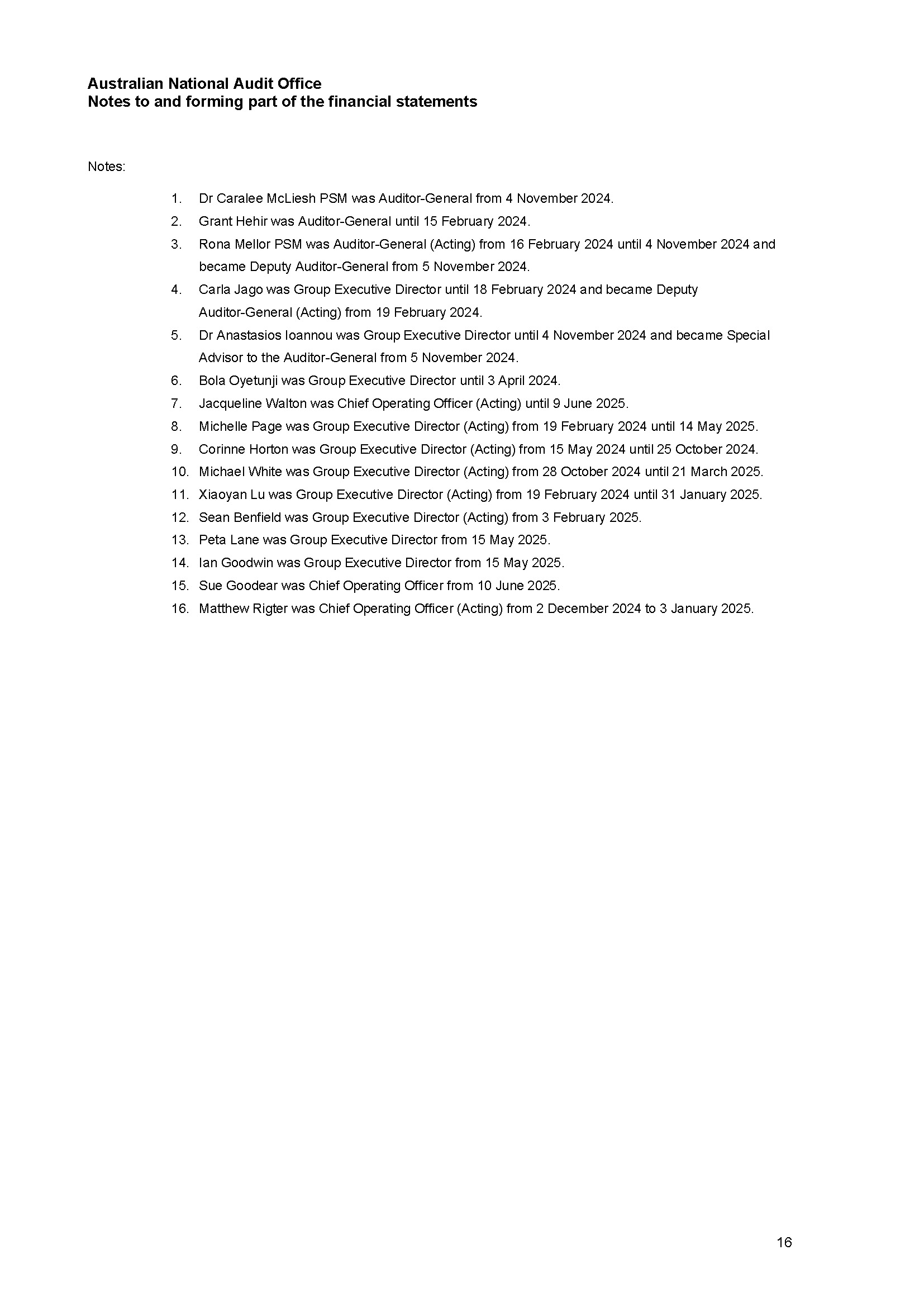 Page 16 - ANAO Financial Statements for the year ended 30 June 2025