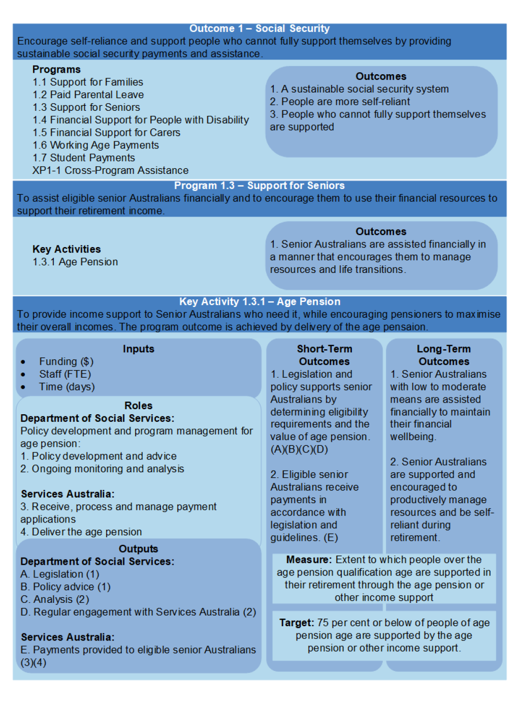 Age pension program logic