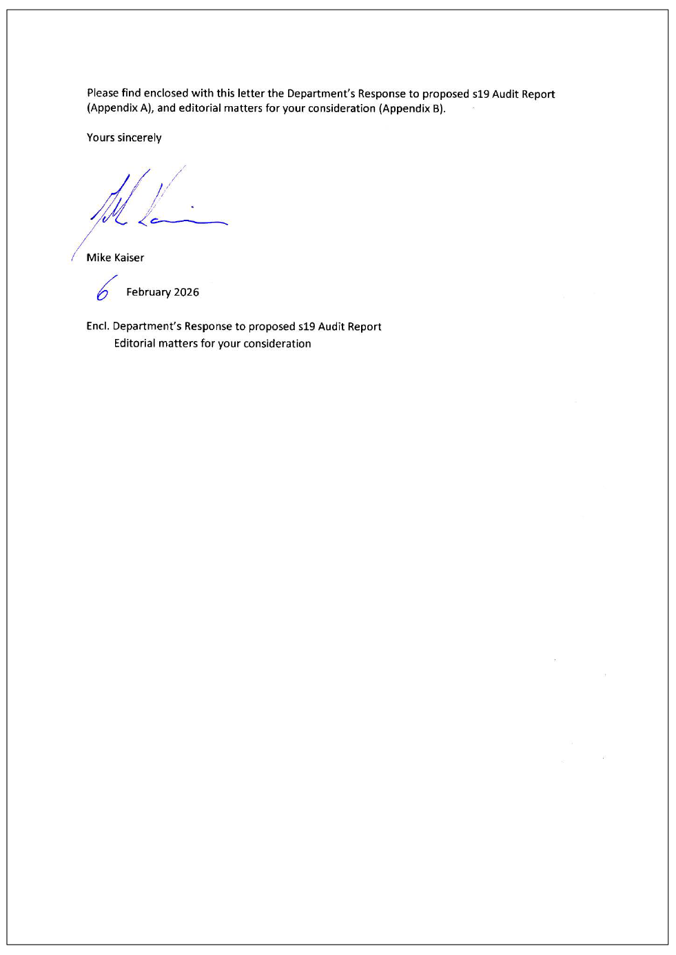 Page two of the response from DCCEEW. A summary of the response can be found in the summary and recommendations chapter.