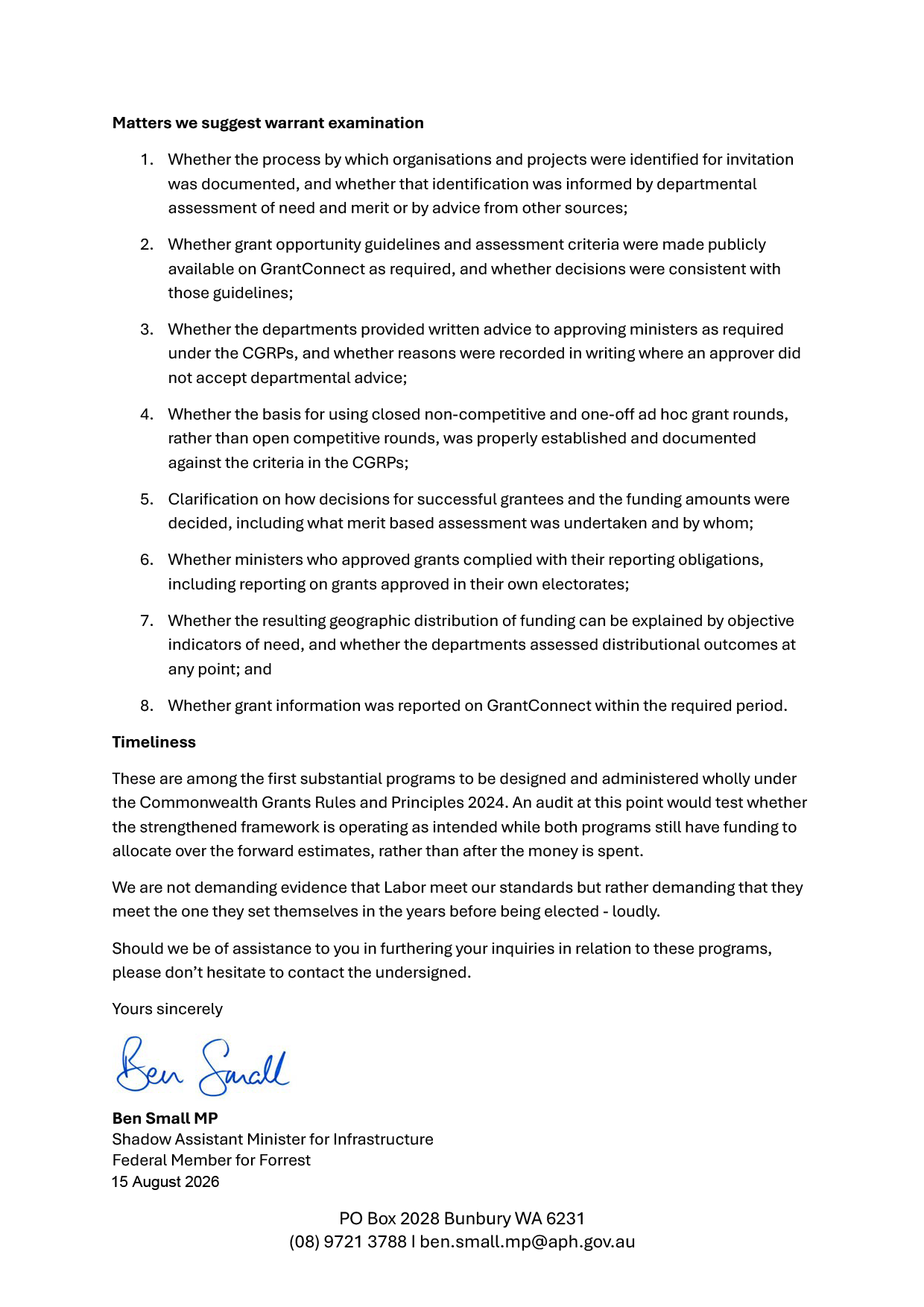 Correspondence from Mr Ben Small MP page 3