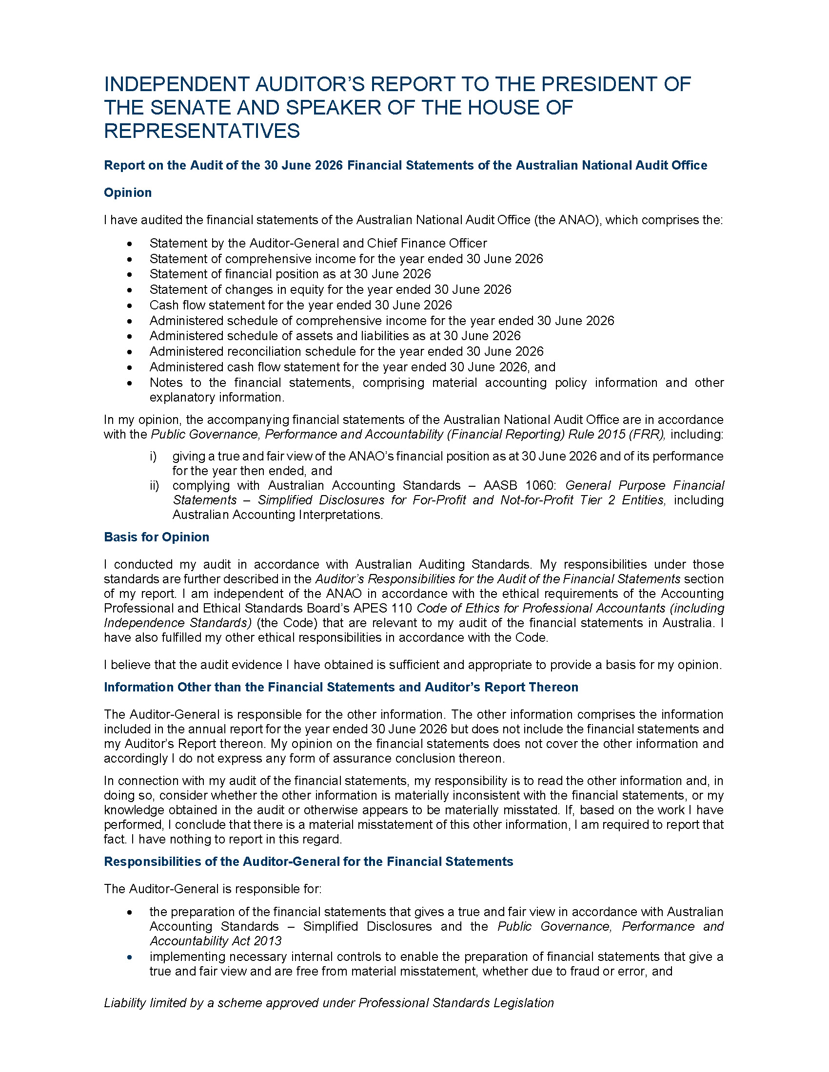 ANAO Independent Auditor’s report page 3