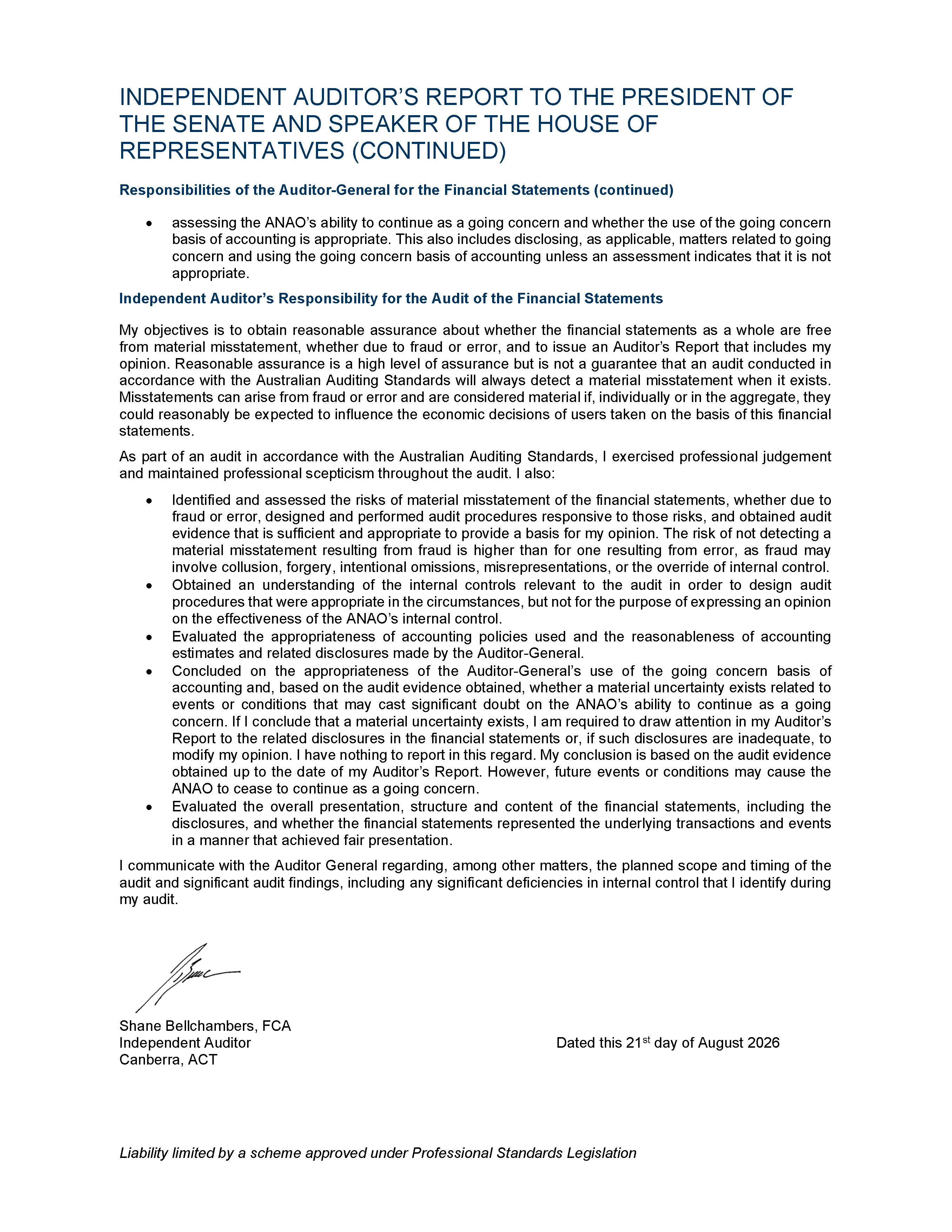 ANAO Independent Auditor’s report page 4