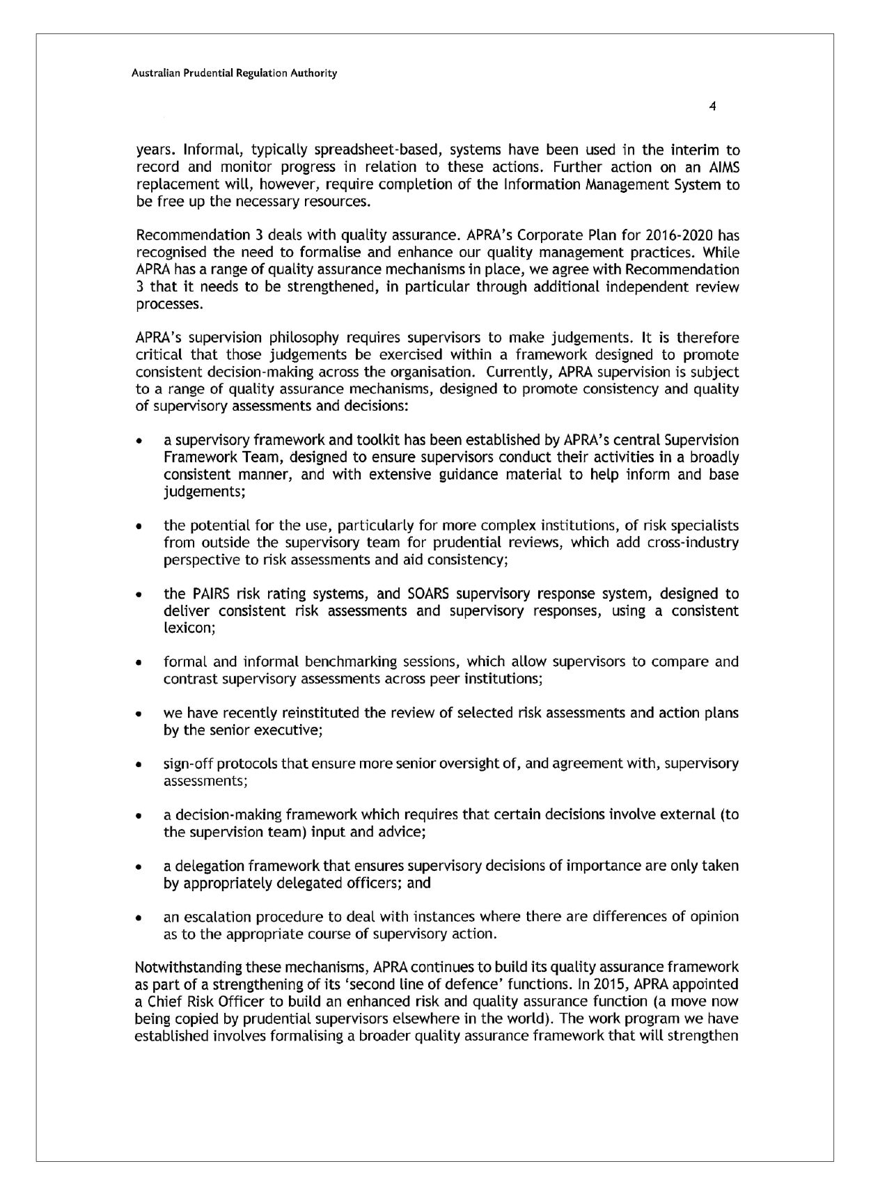 APRA response letter page 4