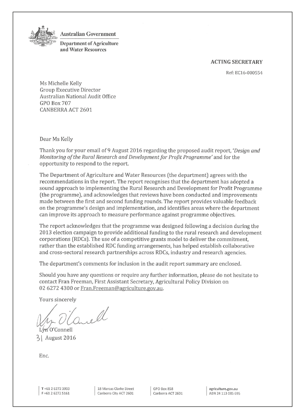 Agency Response Agency Response