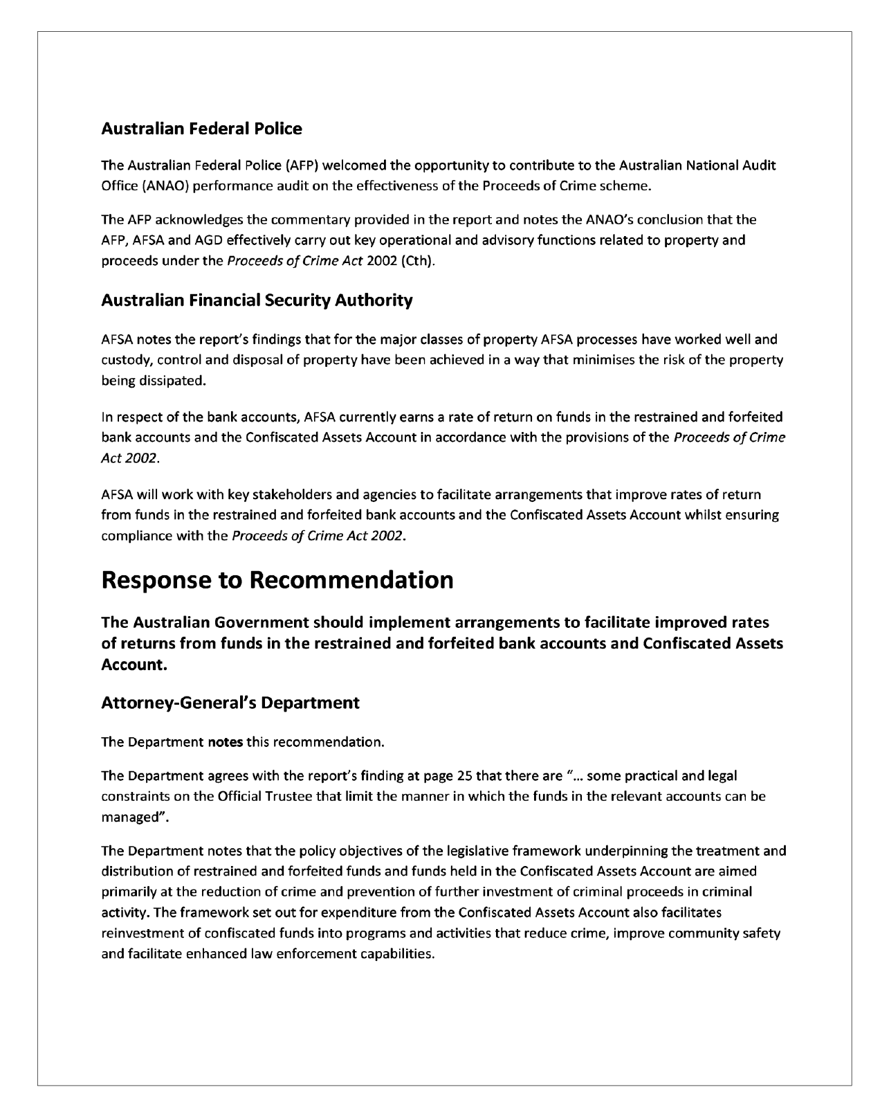 Summary of agency responses page 2 Summary of agency responses page 2