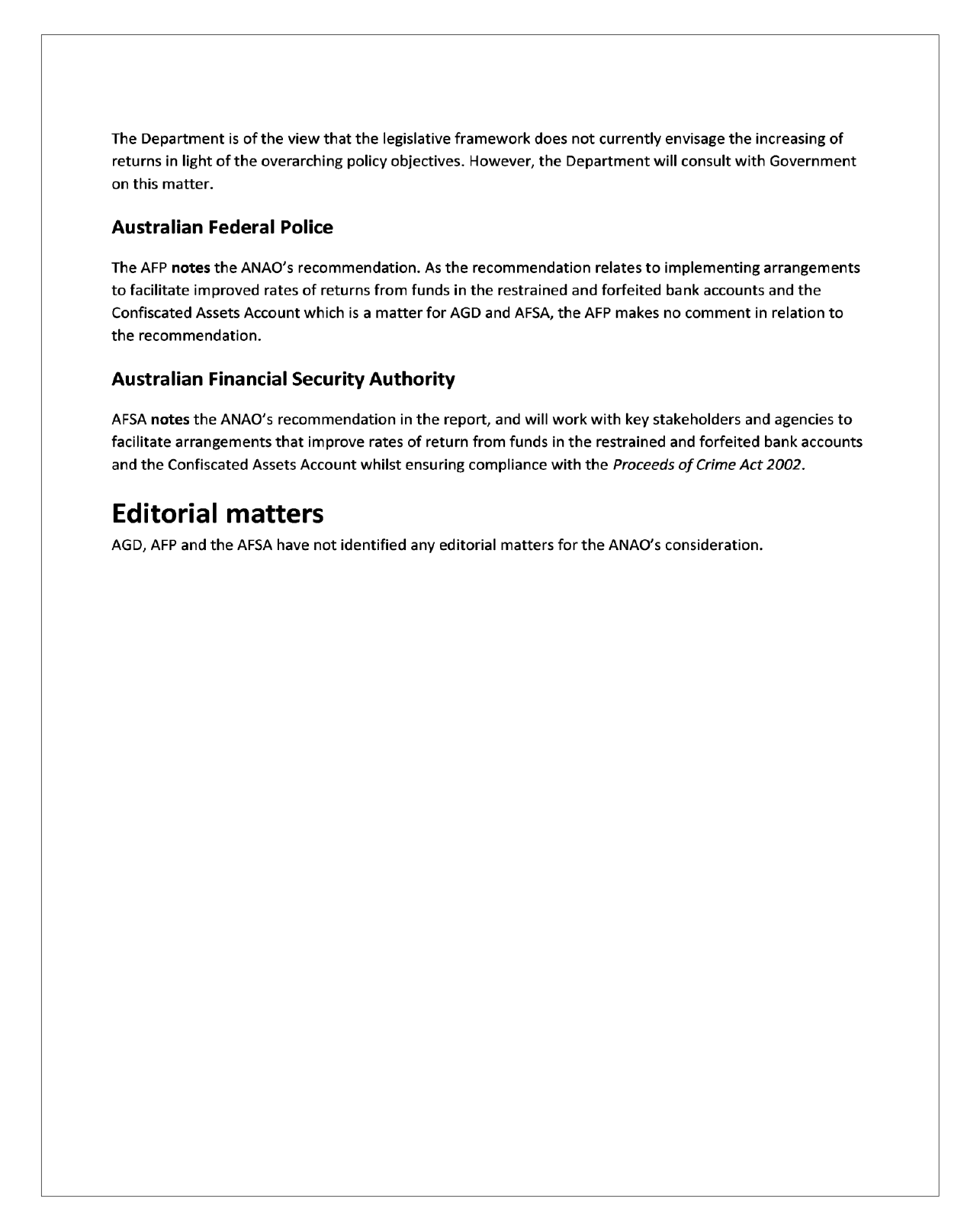 Summary of agency responses page 3 Summary of agency responses page 3