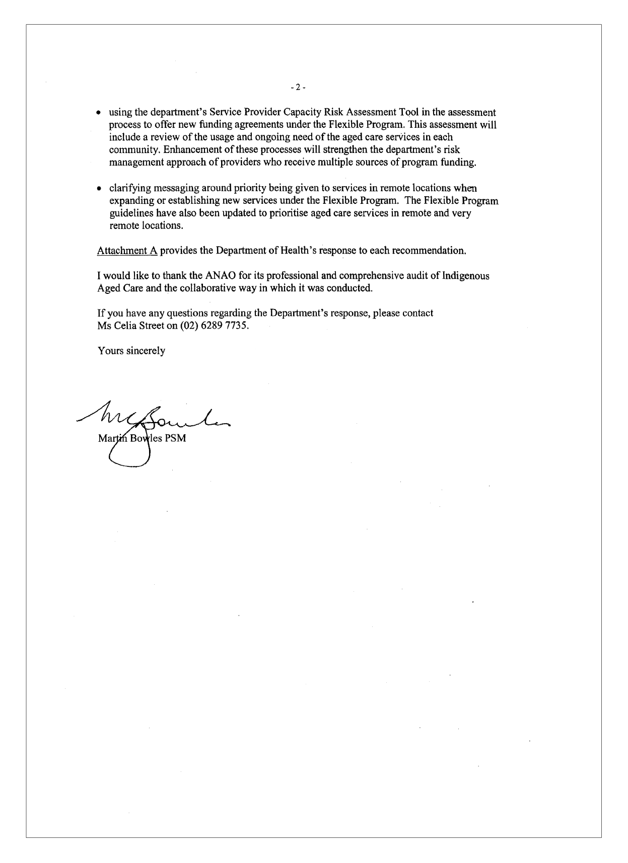 Department of Health response page 2