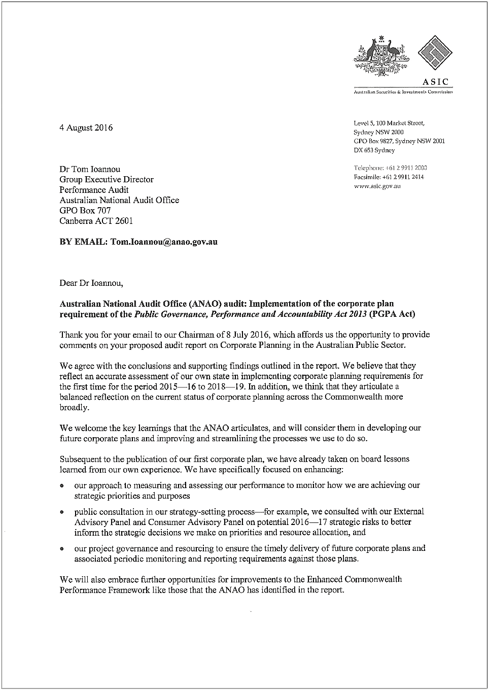 ASIC response