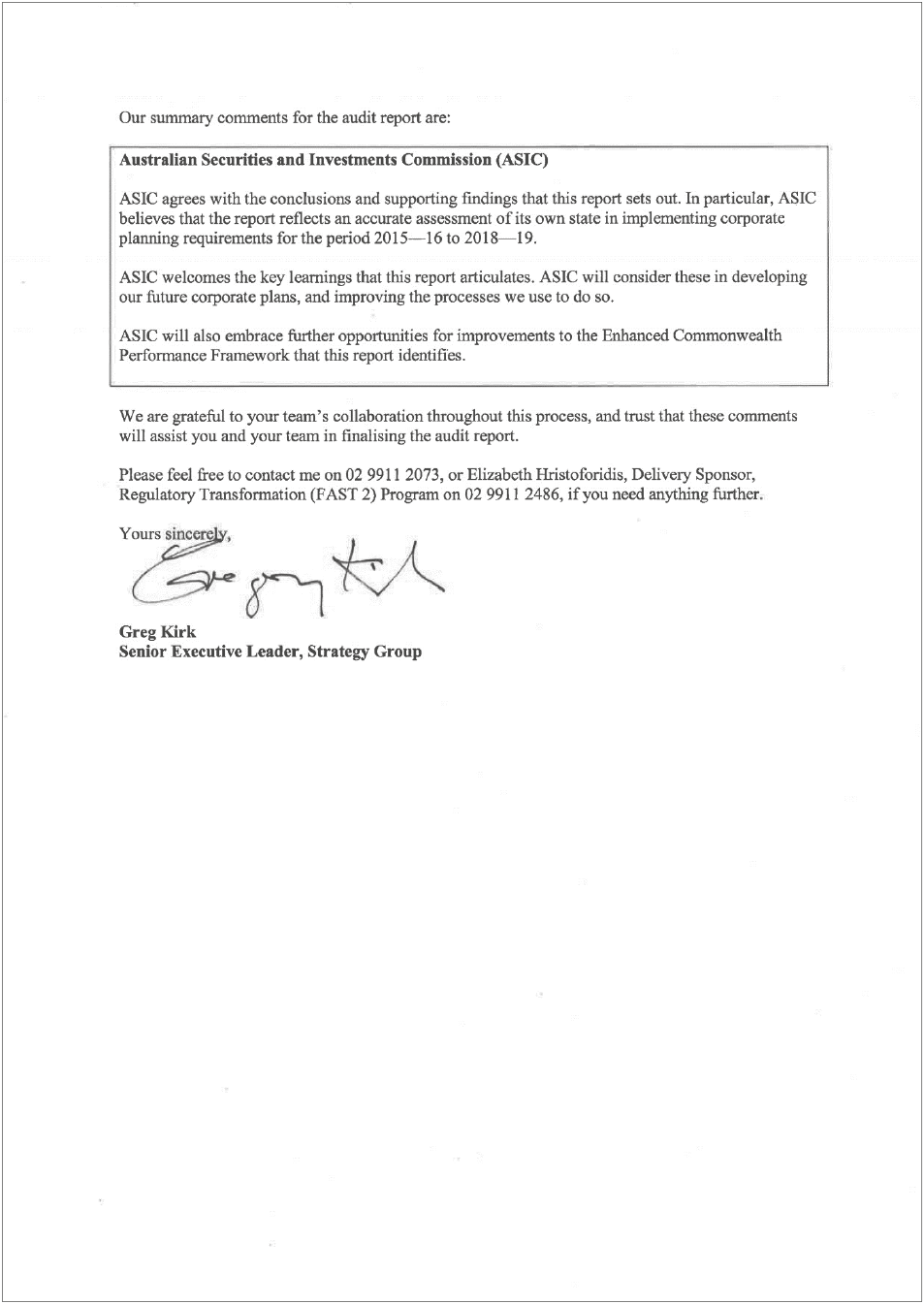 ASIC response