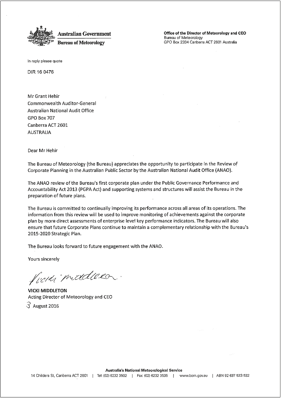Bureau of Meteorology response