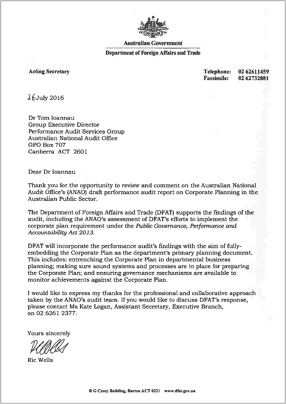 DFAT Response