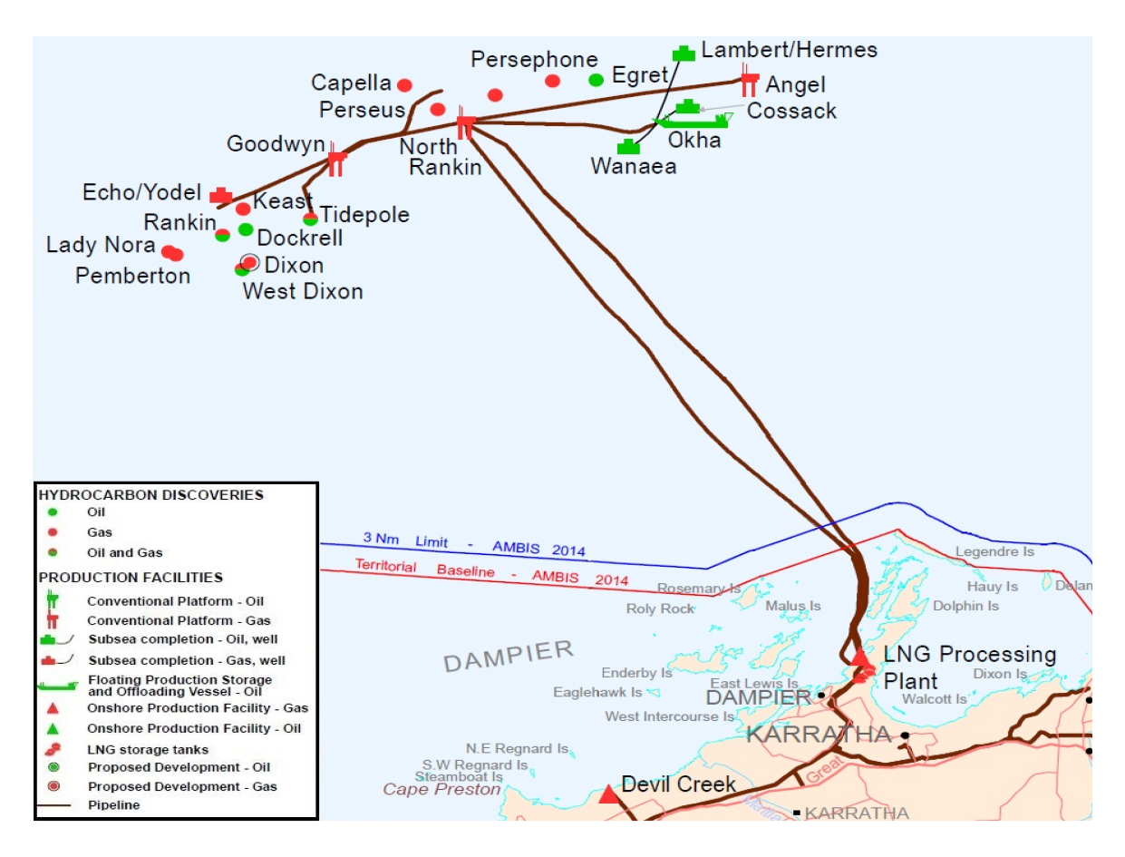 Map showing location of the North West Shelf project area Map showing location of the North West Shelf project area
