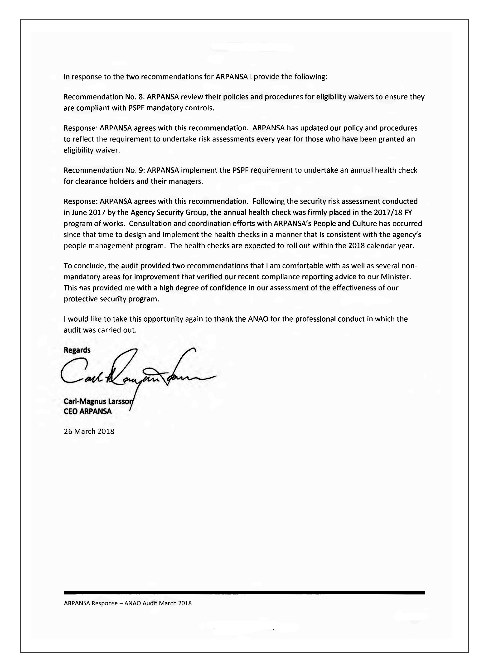 ARPANSA response page 2