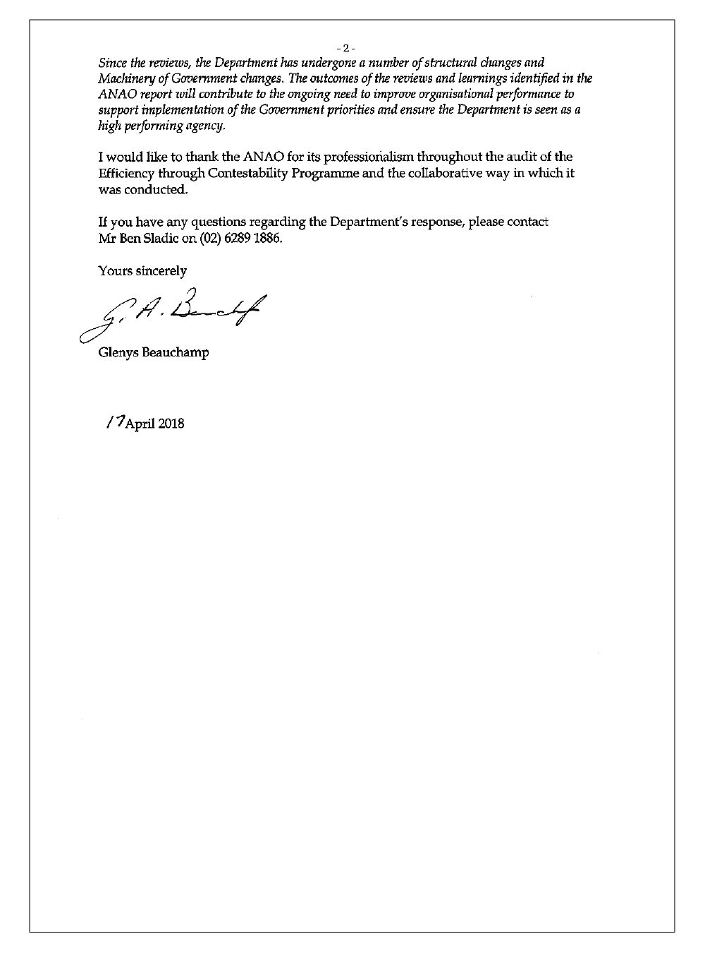 Department of Health response page 2 Department of Health response page 2