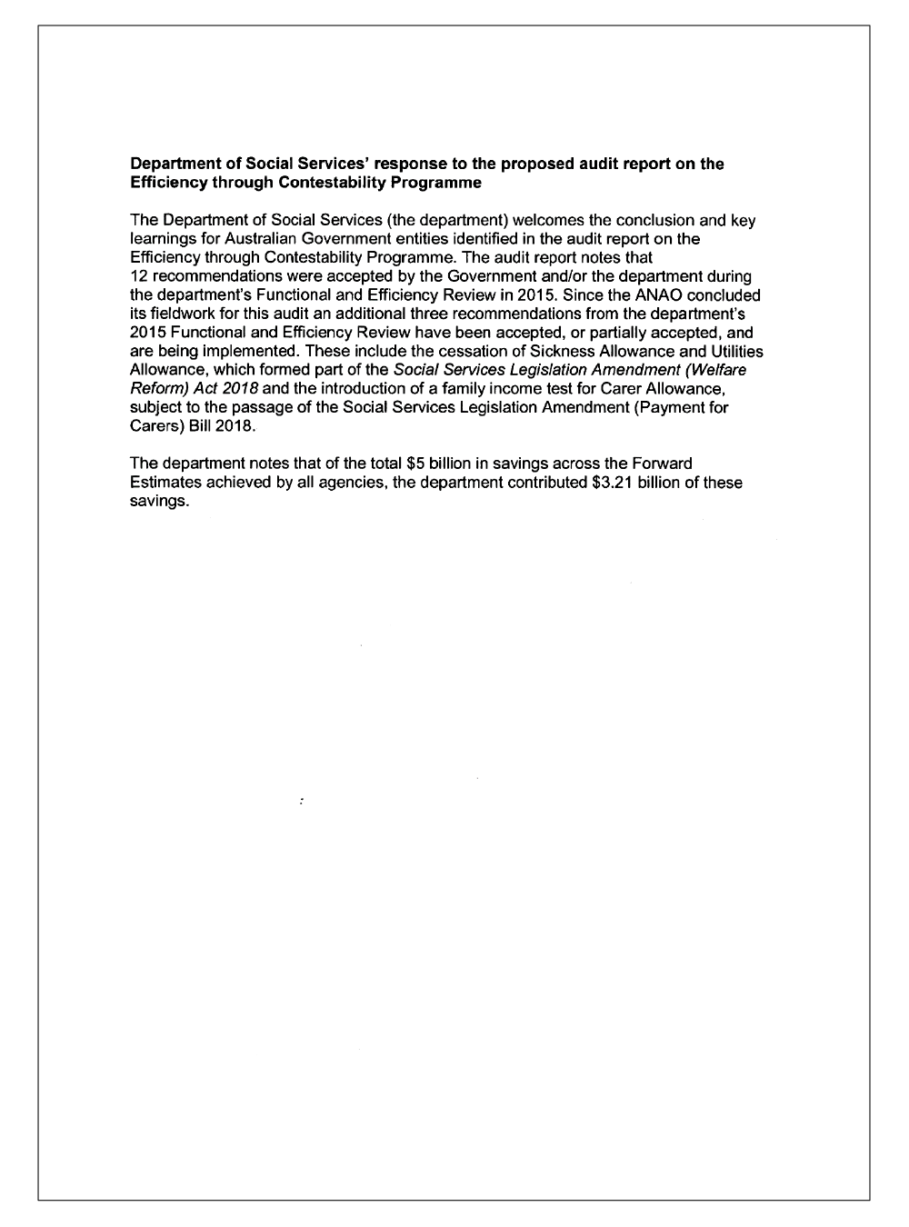 Department of Social Services response page 2 Department of Social Services response page 2