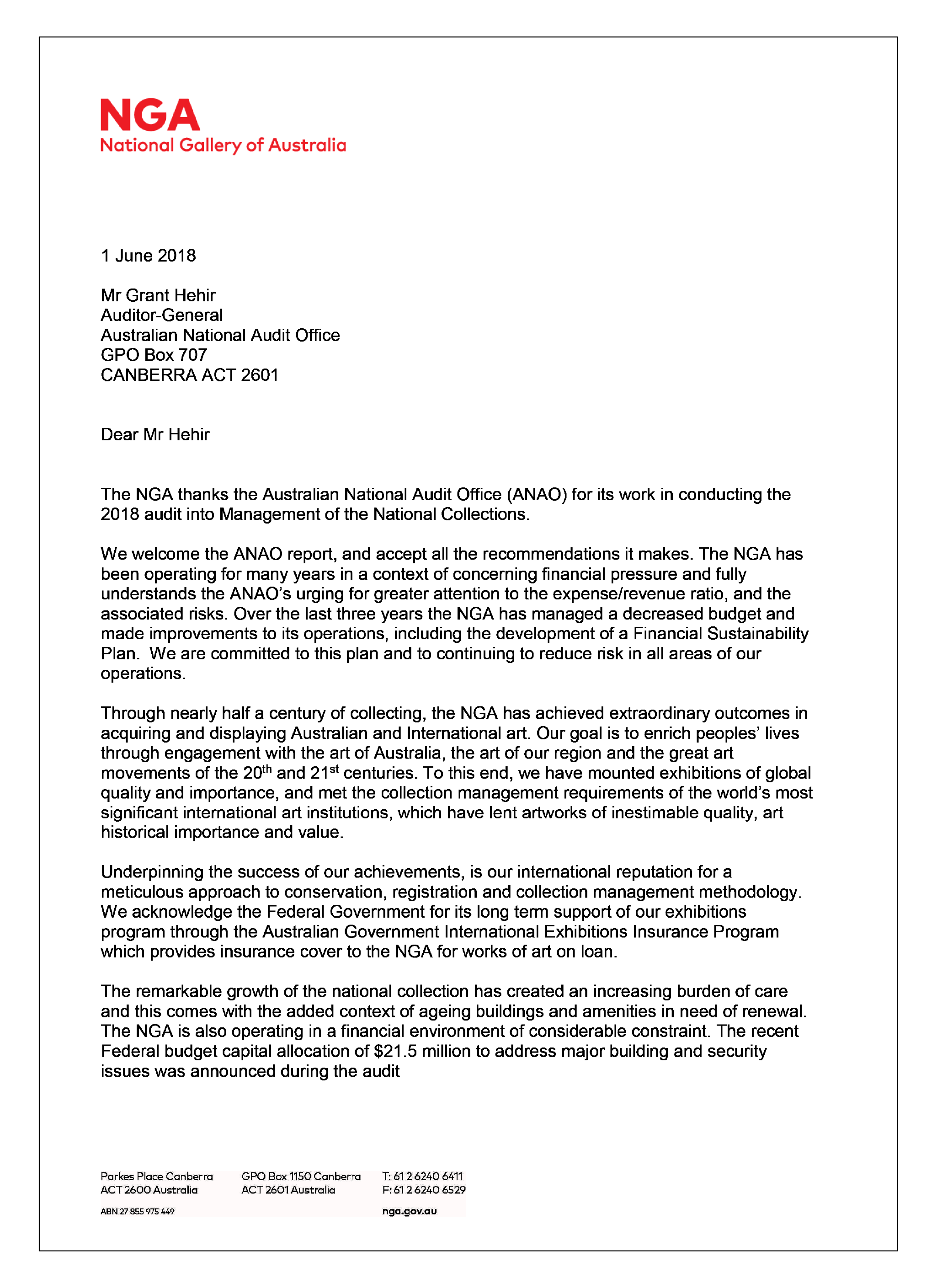 scanned image of NGA response letter scanned image of NGA response letter