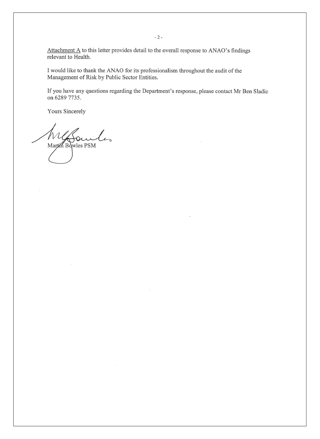 Health response letter page 2