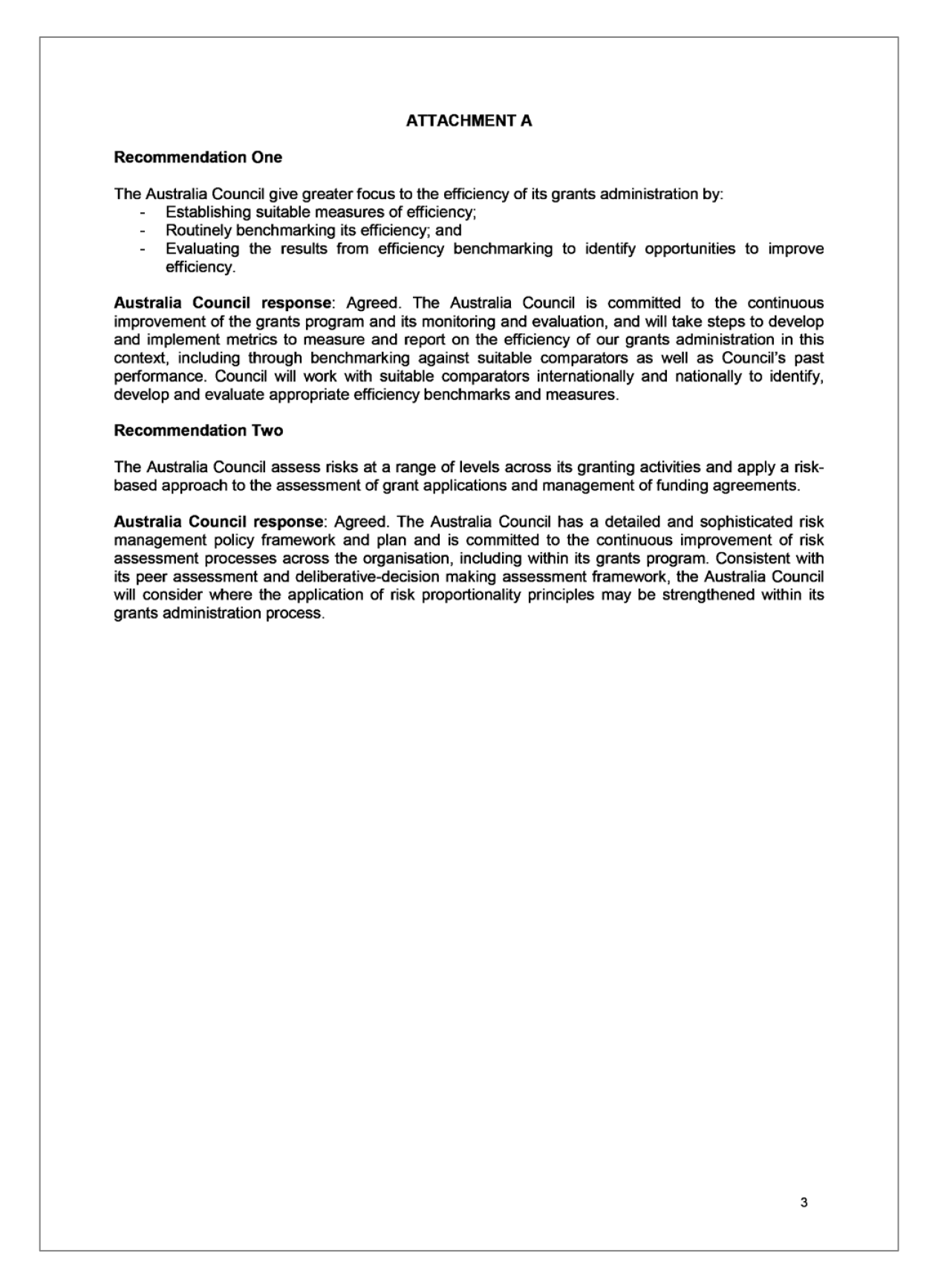 Attachment A - Australia Council for the Arts response letter Attachment A - Australia Council for the Arts response letter