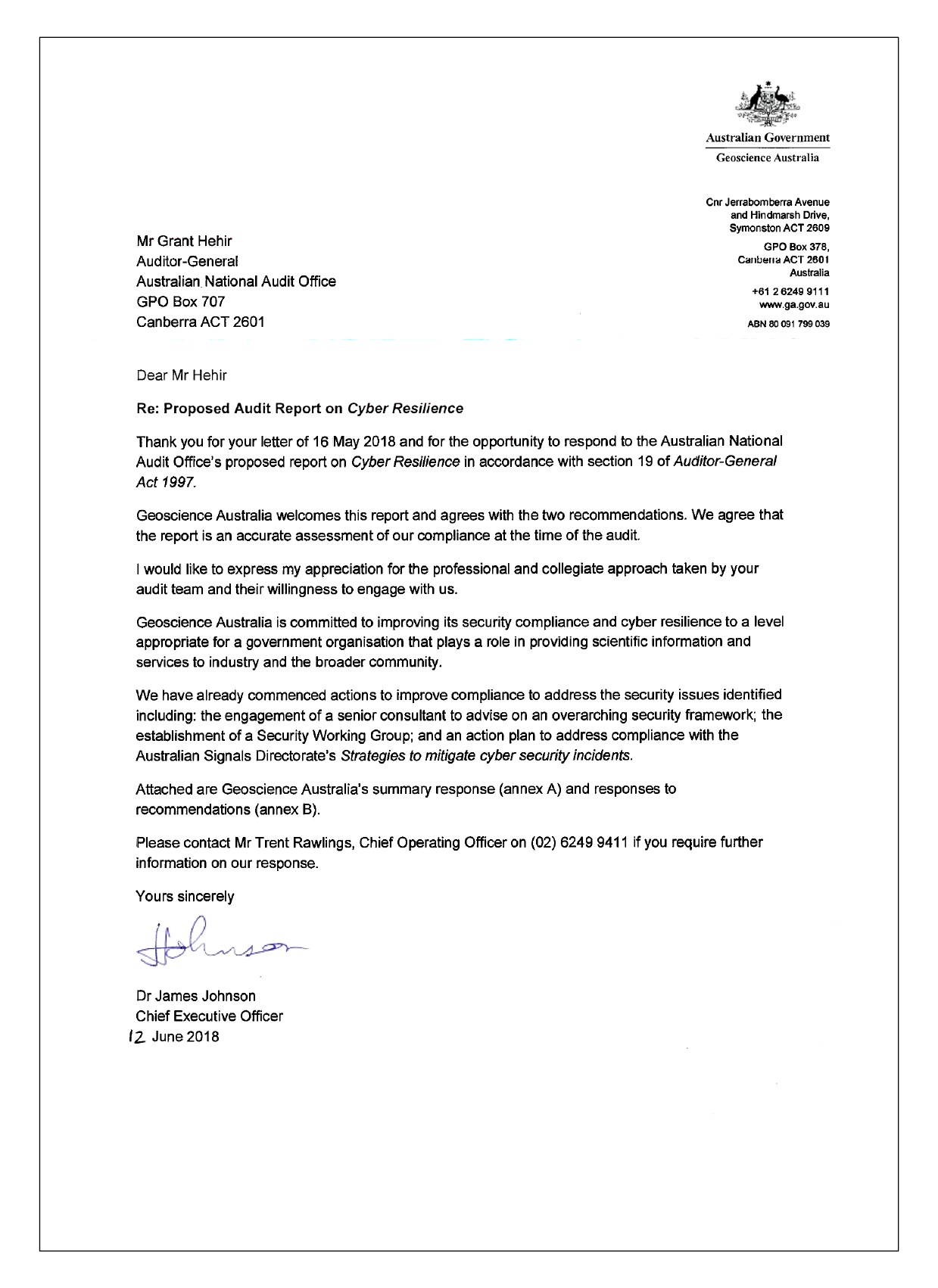 Geoscience response letter Geoscience response letter