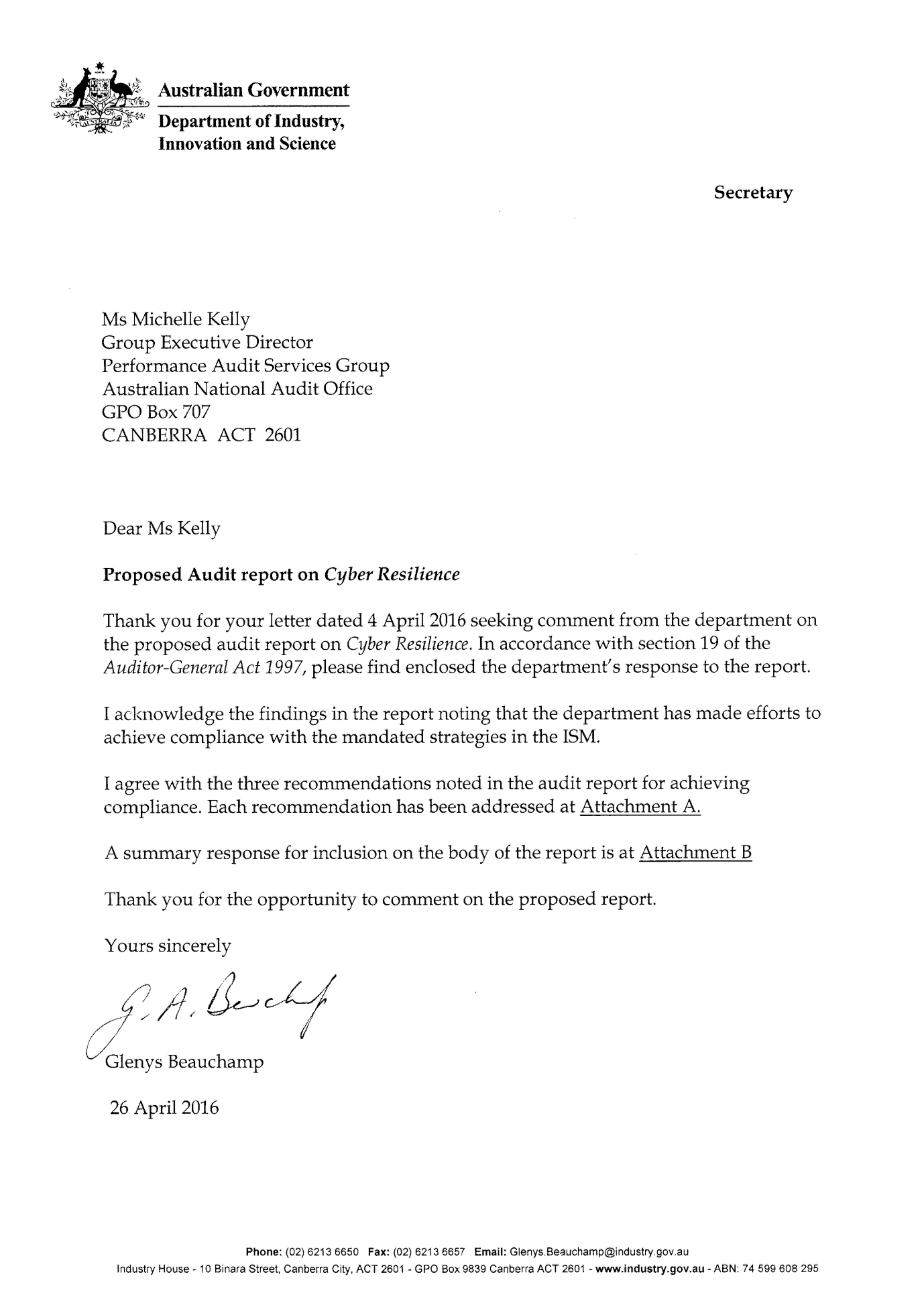 Industry response Industry response
