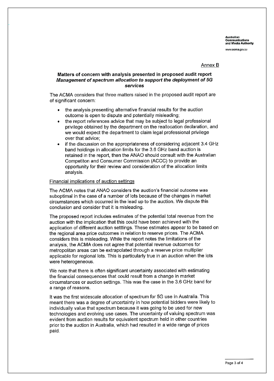 Page 3 of the response from ACMA Page 3 of the response from ACMA