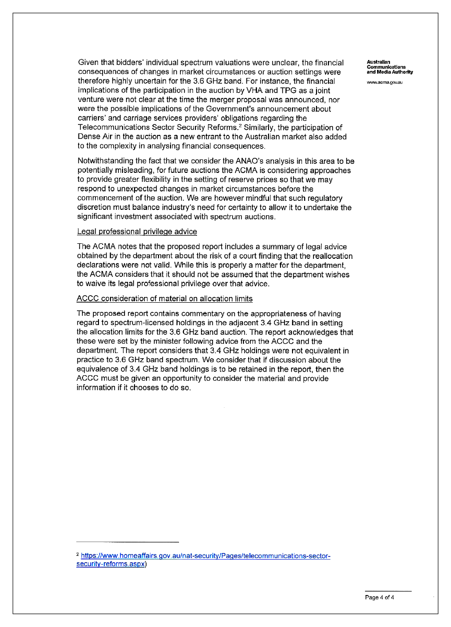 Page 4 of the response from ACMA Page 4 of the response from ACMA