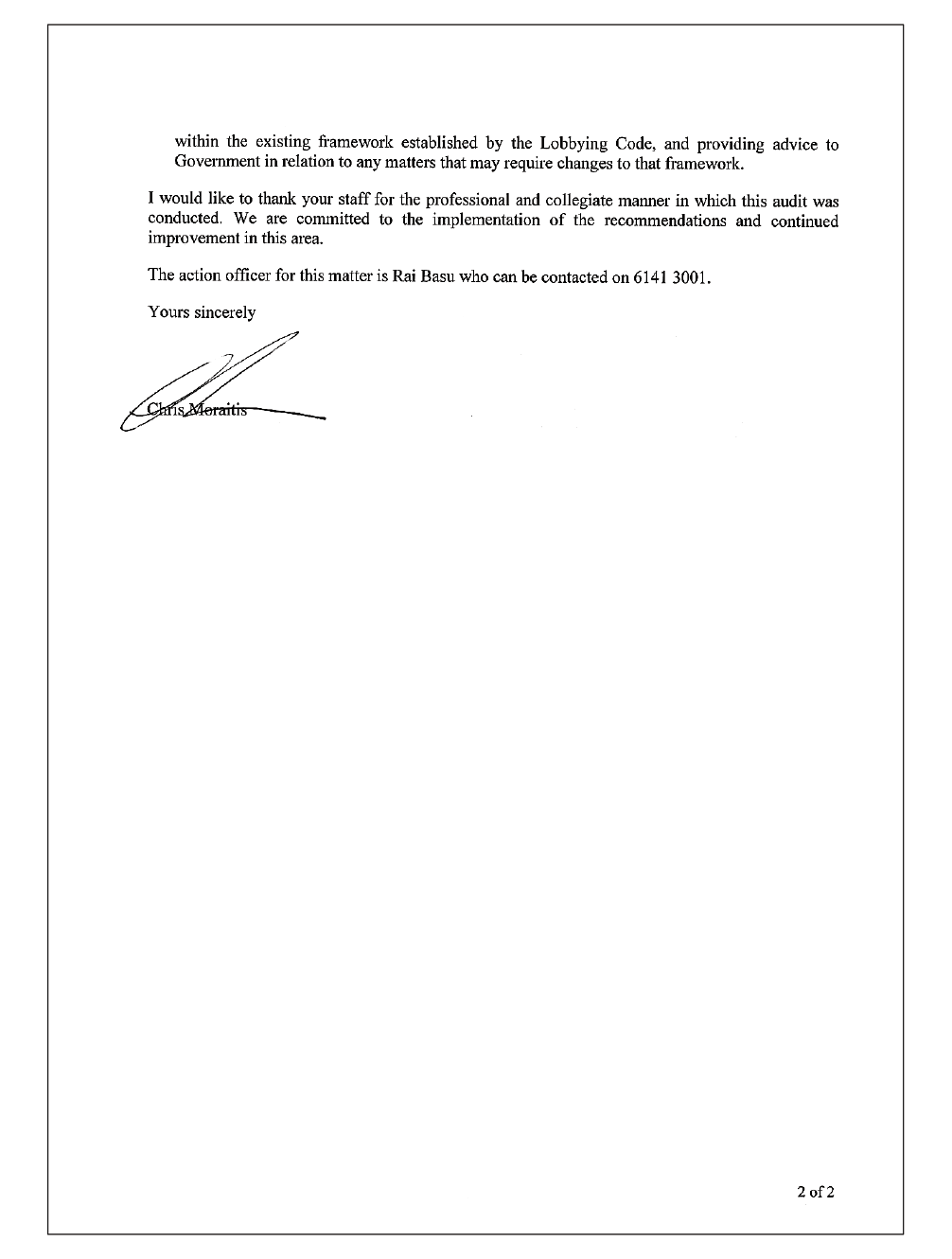 Page 2 of the response from the Attorney-General’s Department Page 2 of the response from the Attorney-General’s Department