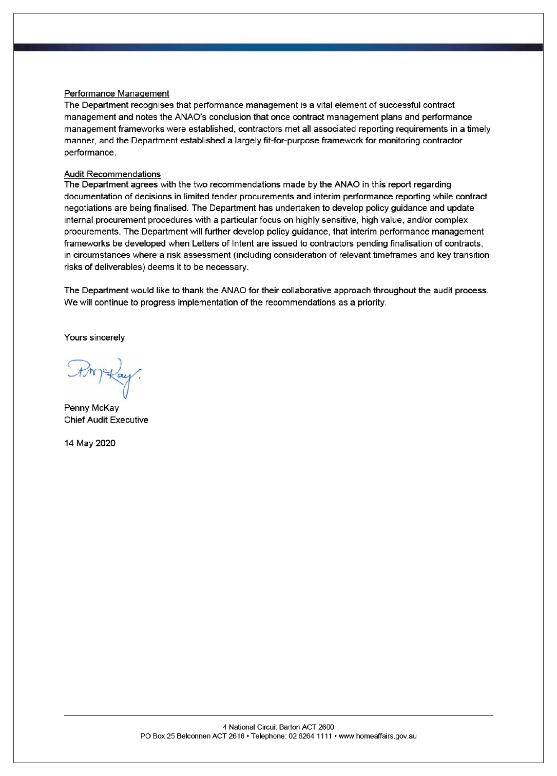 Page 3 of the Department of Home Affairs' response Page 3 of the Department of Home Affairs' response