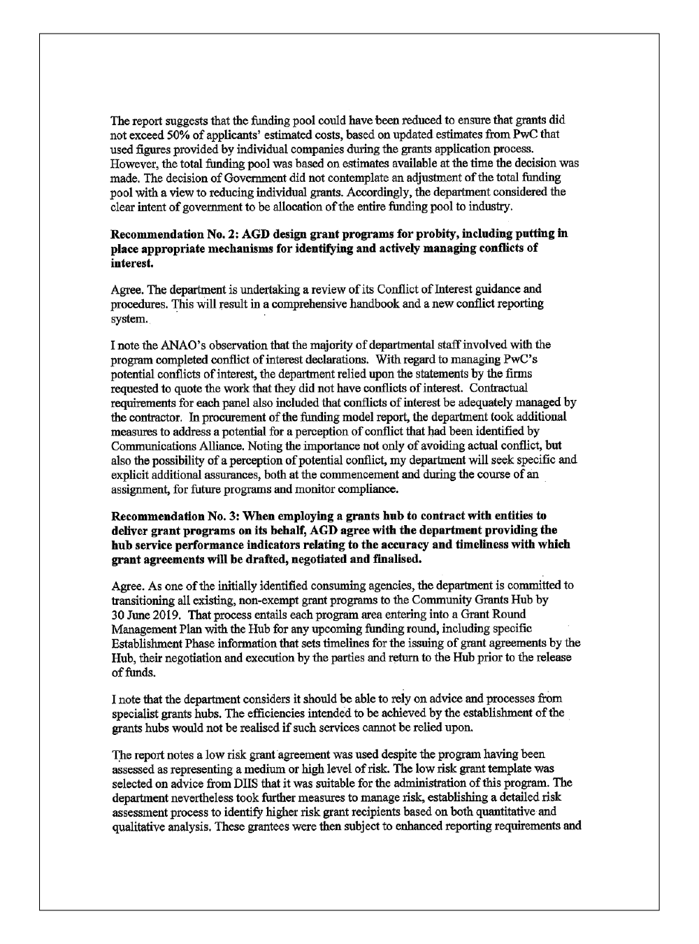 Attorney-General’s Department response letter page 2 Attorney-General’s Department response letter page 2