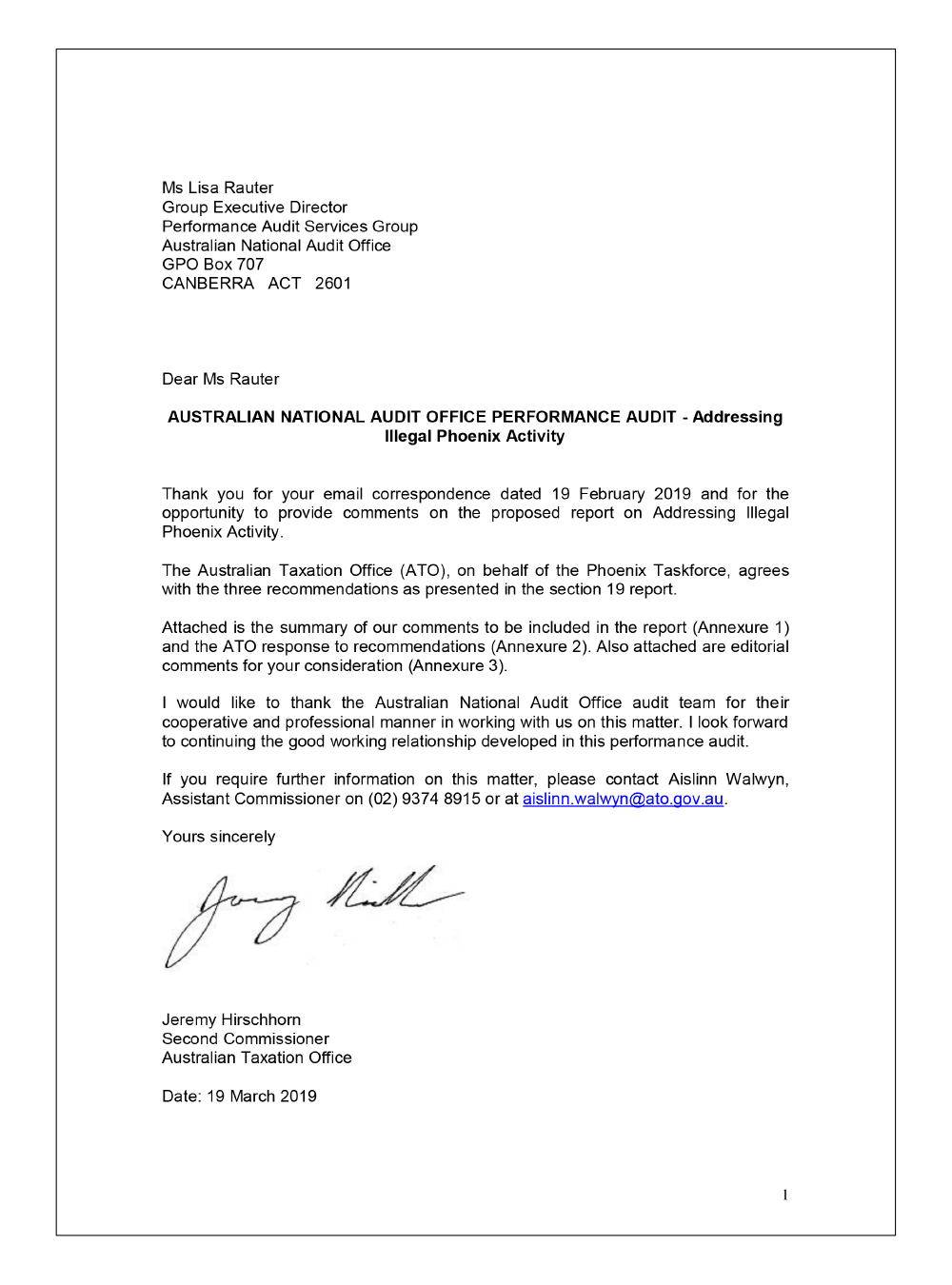 ATO response