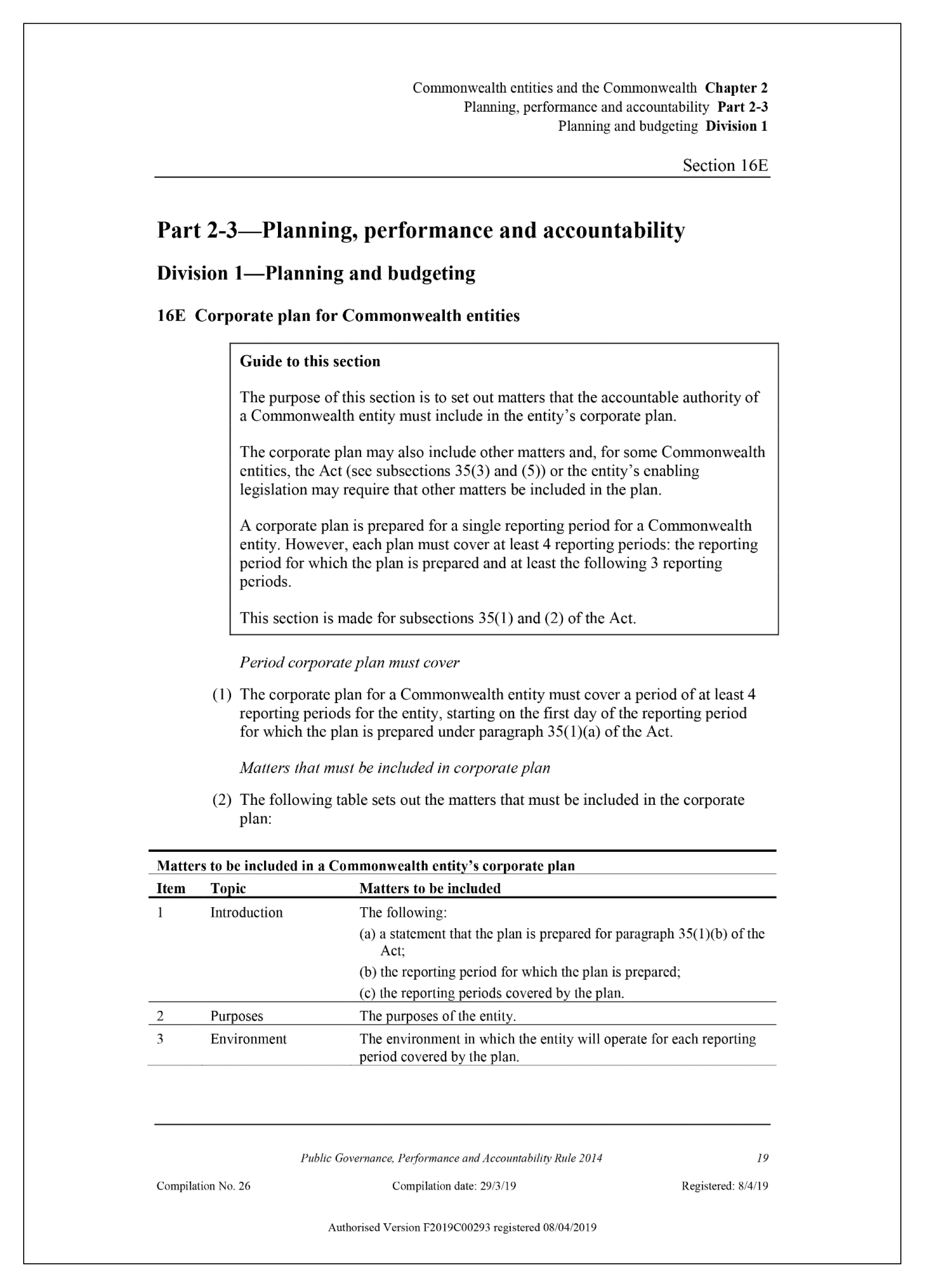 Extract of PGPA Rule 2014 page 1 Extract of PGPA Rule 2014 page 1