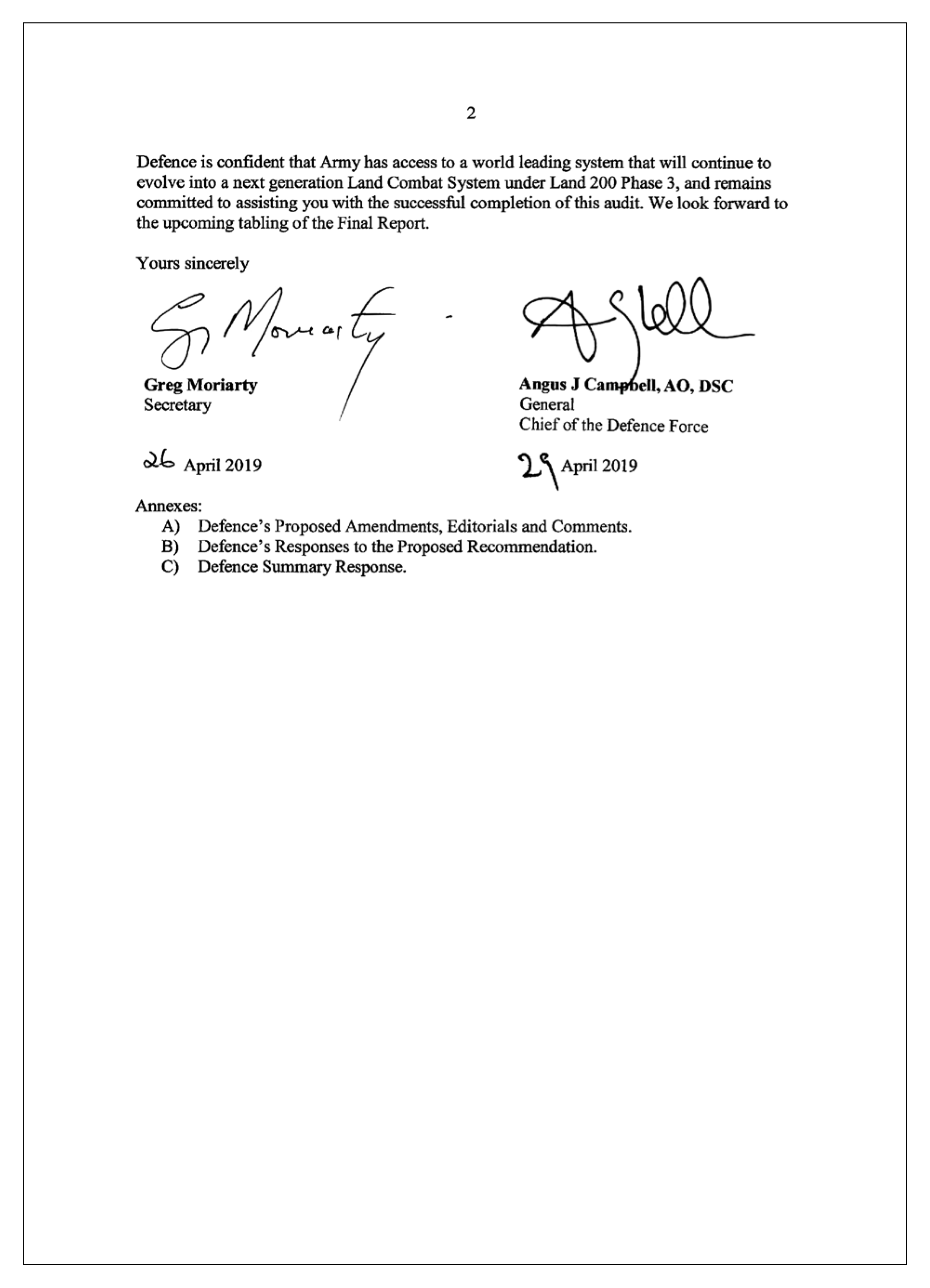 Defence entity response page 2 Defence entity response page 2