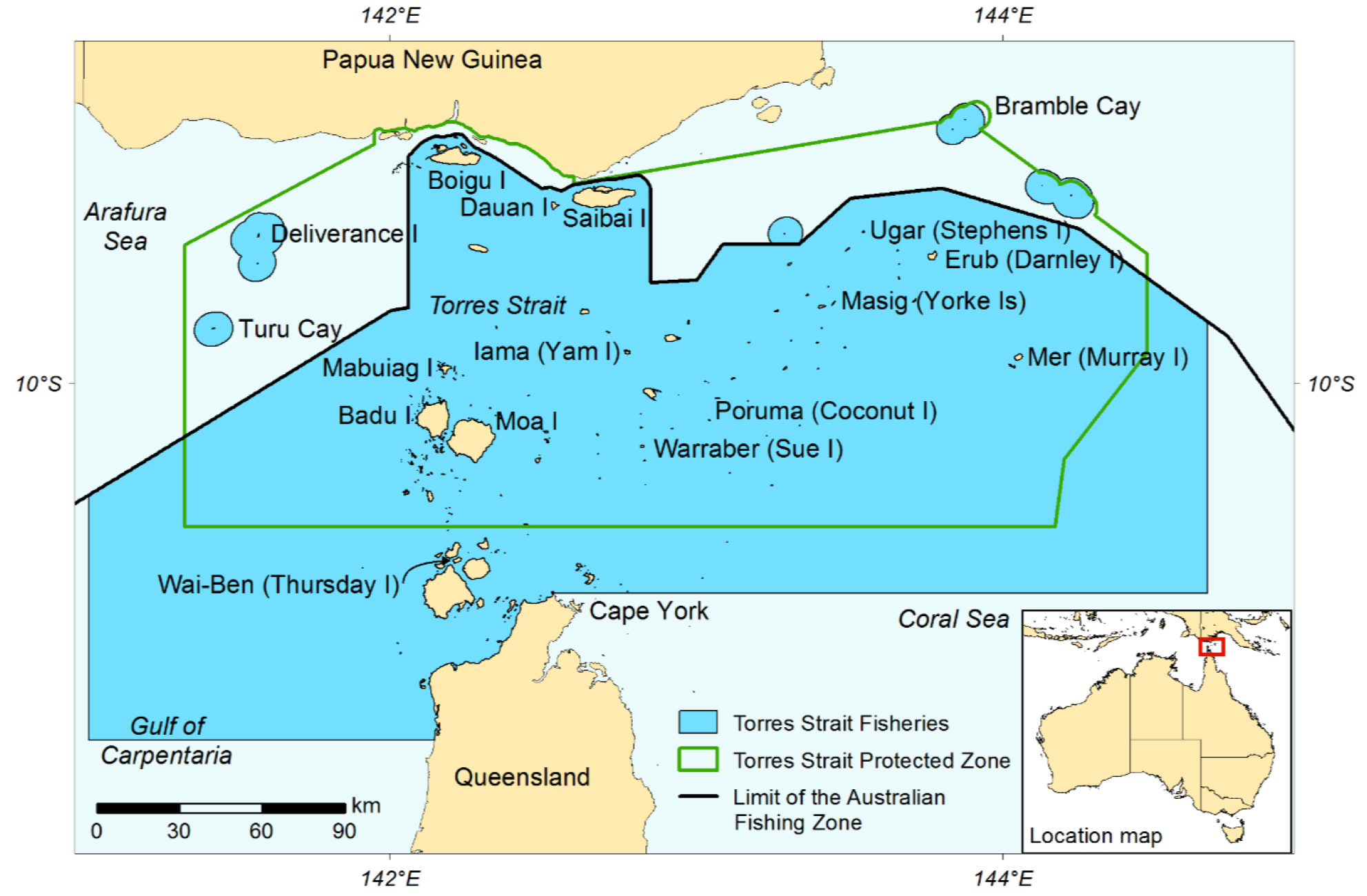 Map of Torres Strait