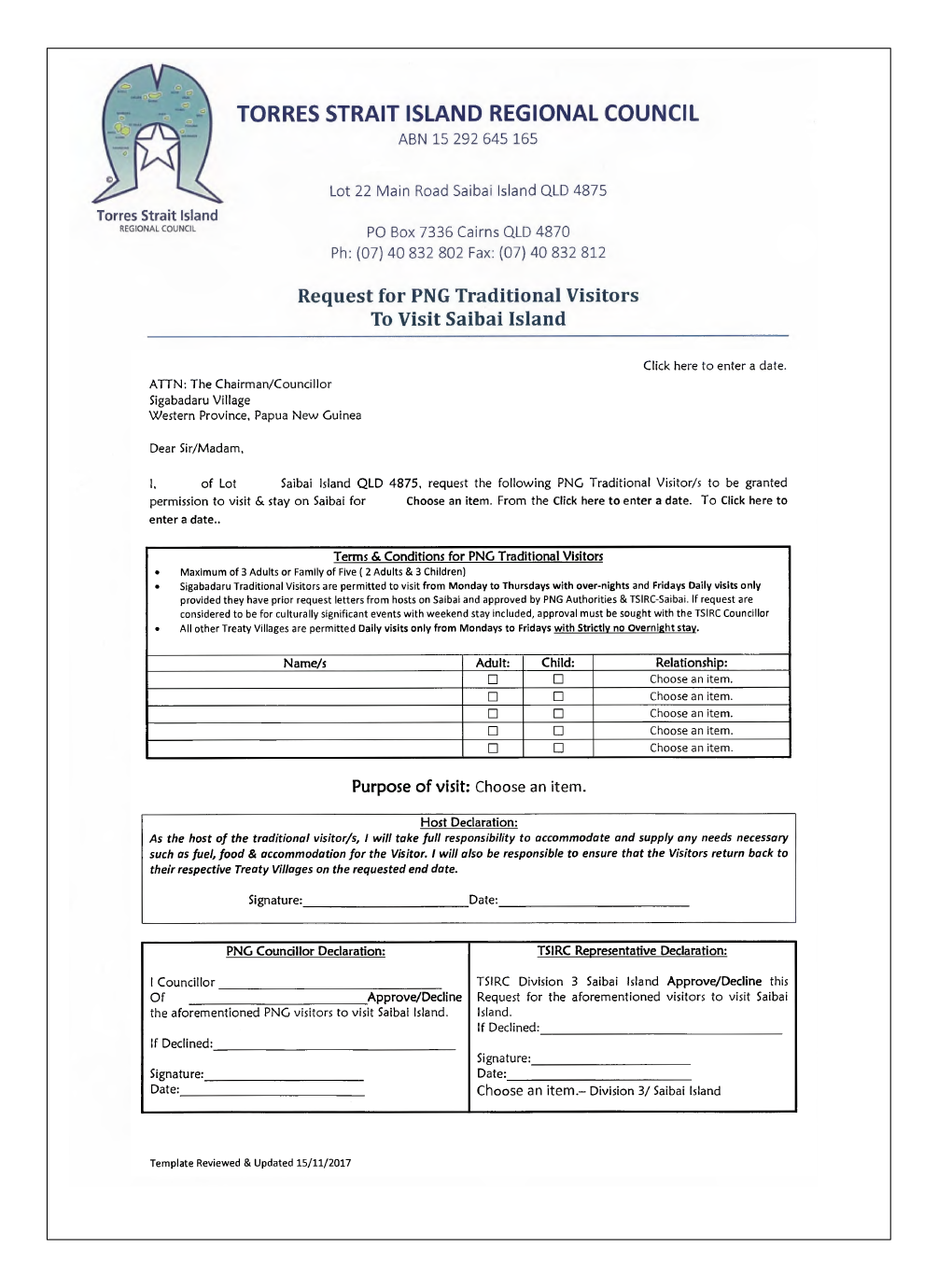 TSRA request letter