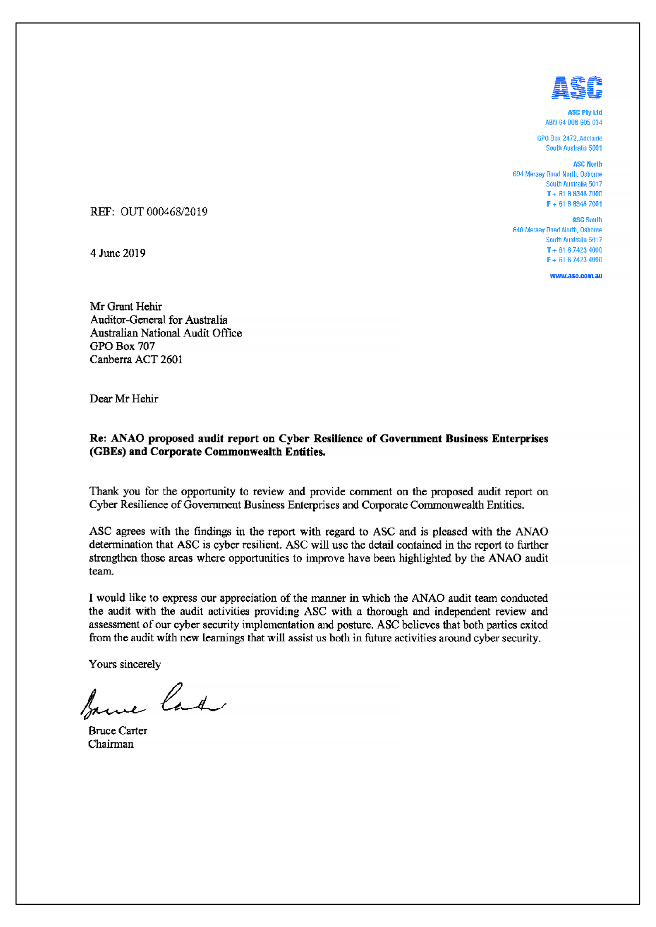 ASC response letter ASC response letter