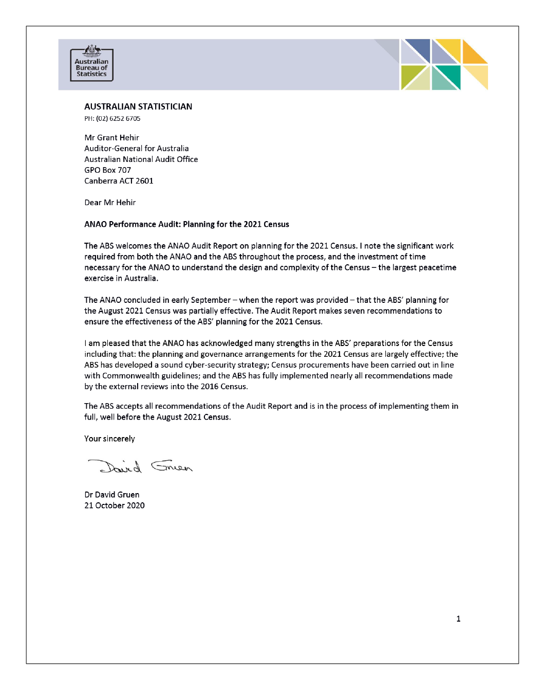 Response from the Australian Bureau of Statistics