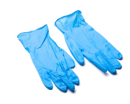 A pair of medical gloves