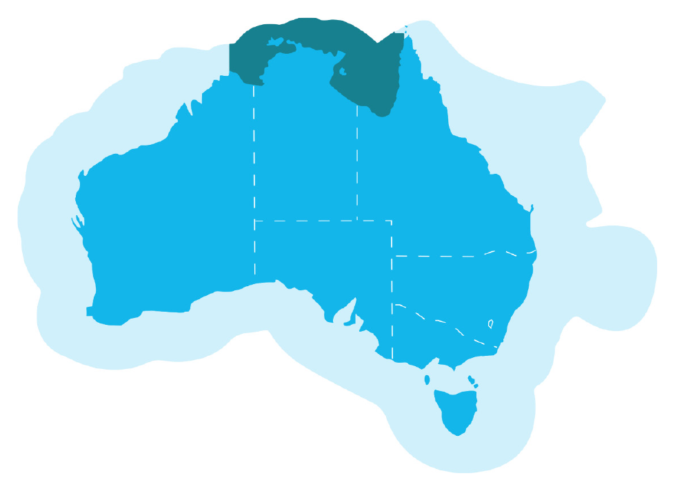 The geographical location of the Northern Prawn Fishery Map. The geographical location of the Northern Prawn Fishery Map.