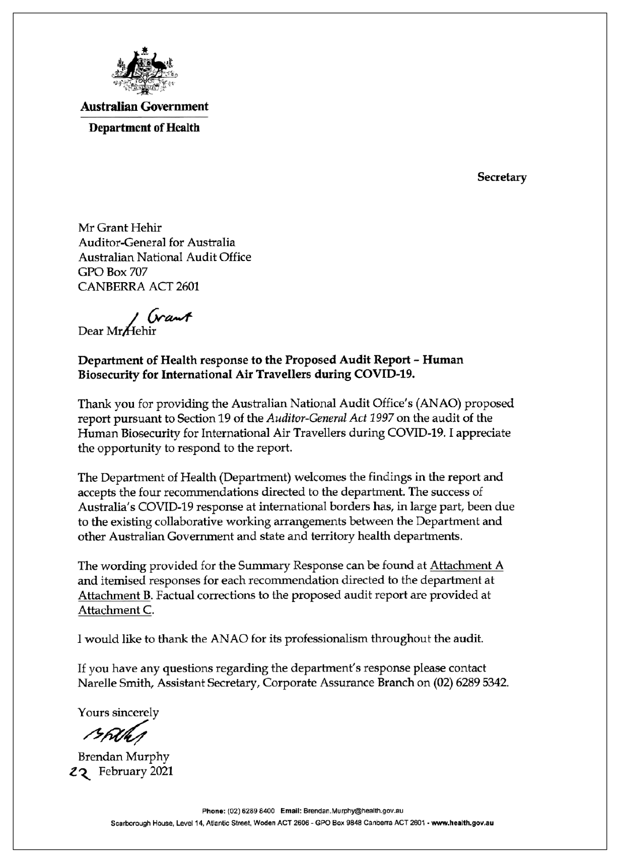 Response from the Department of Health. You can see a summary of the response in the summary and recommendations chapter. Response from the Department of Health. You can see a summary of the response in the summary and recommendations chapter.