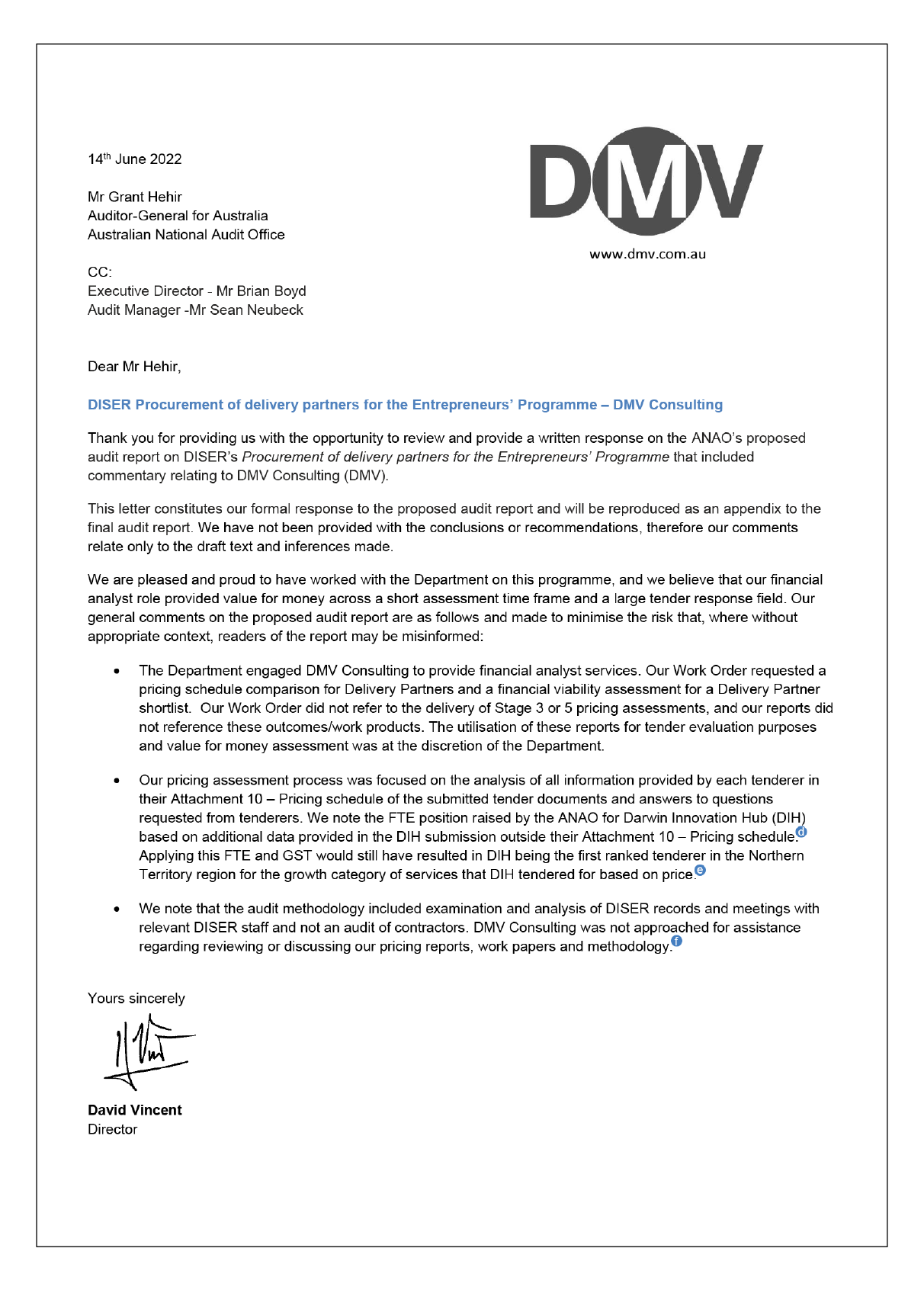 Response from DMV. 