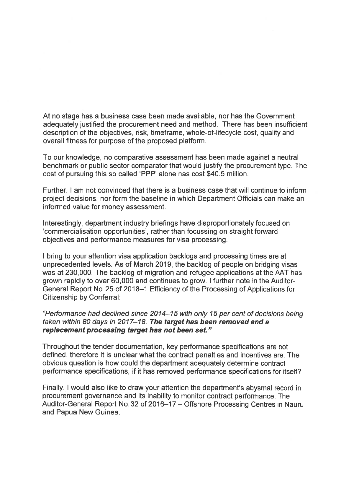 Page 2 of correspondence from Mr Andrew Giles MP. See transcript on page for text. Page 2 of correspondence from Mr Andrew Giles MP. See transcript on page for text.