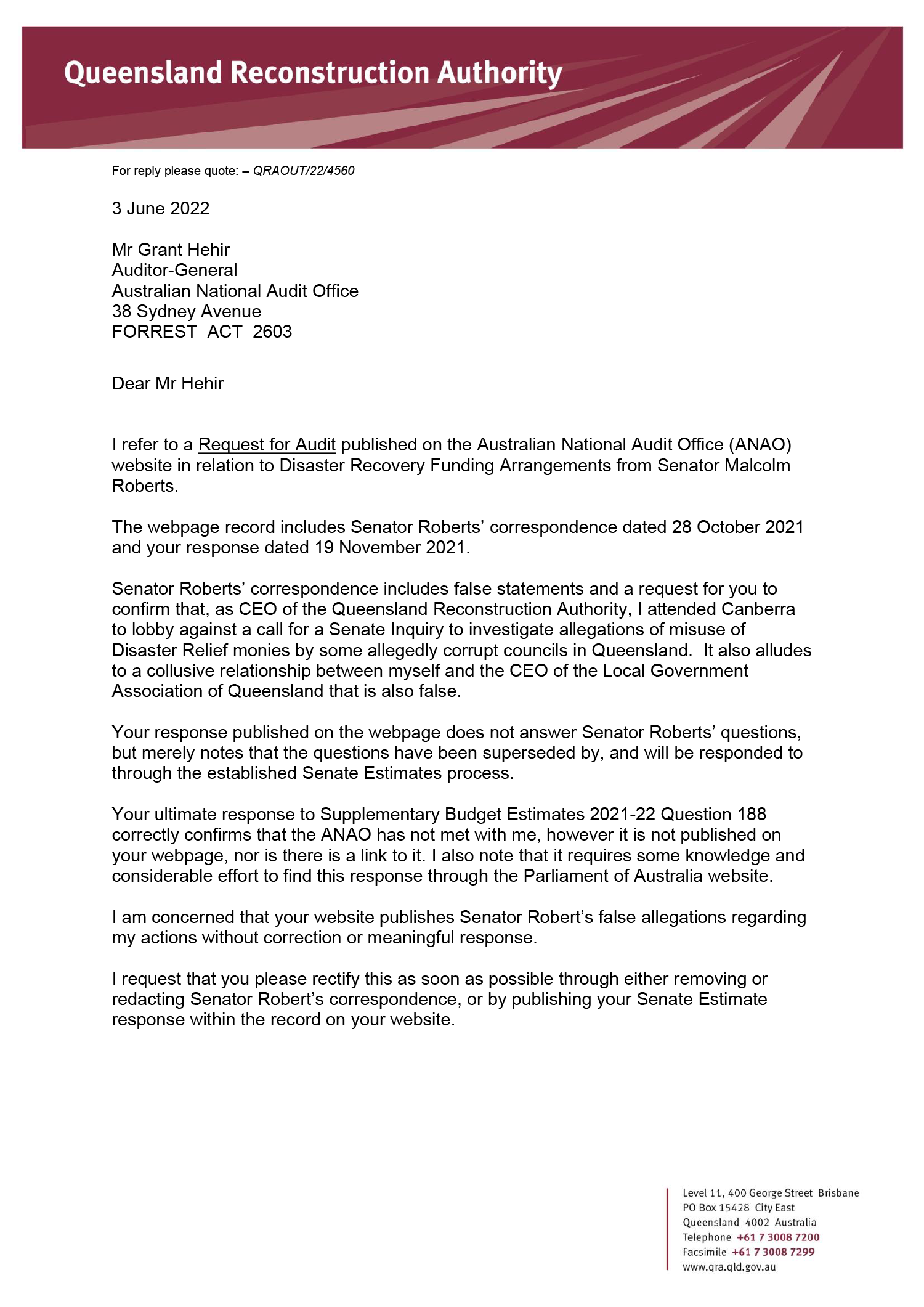 Page one of correspondence from Mr Brendan Moon. You can find a transcript of this correspondence on this page. Page one of correspondence from Mr Brendan Moon. You can find a transcript of this correspondence on this page.